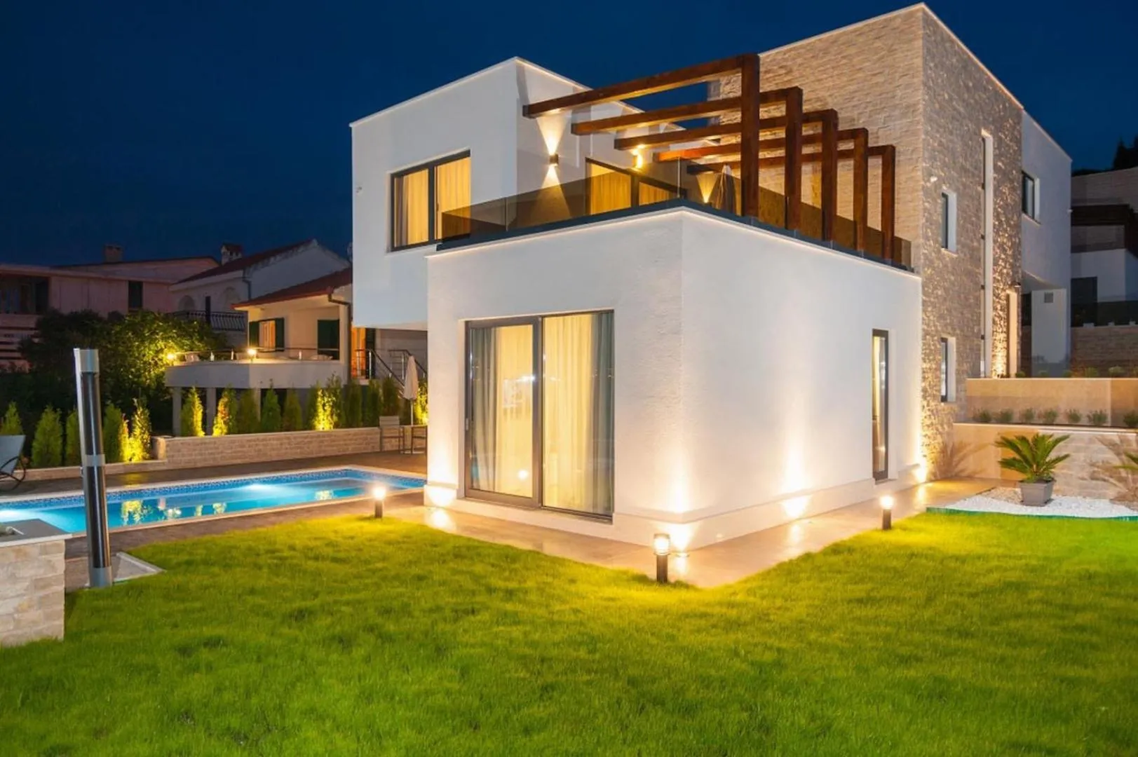 Luxury beachfront Villa Trogir 2 with indoor & outdoor pools