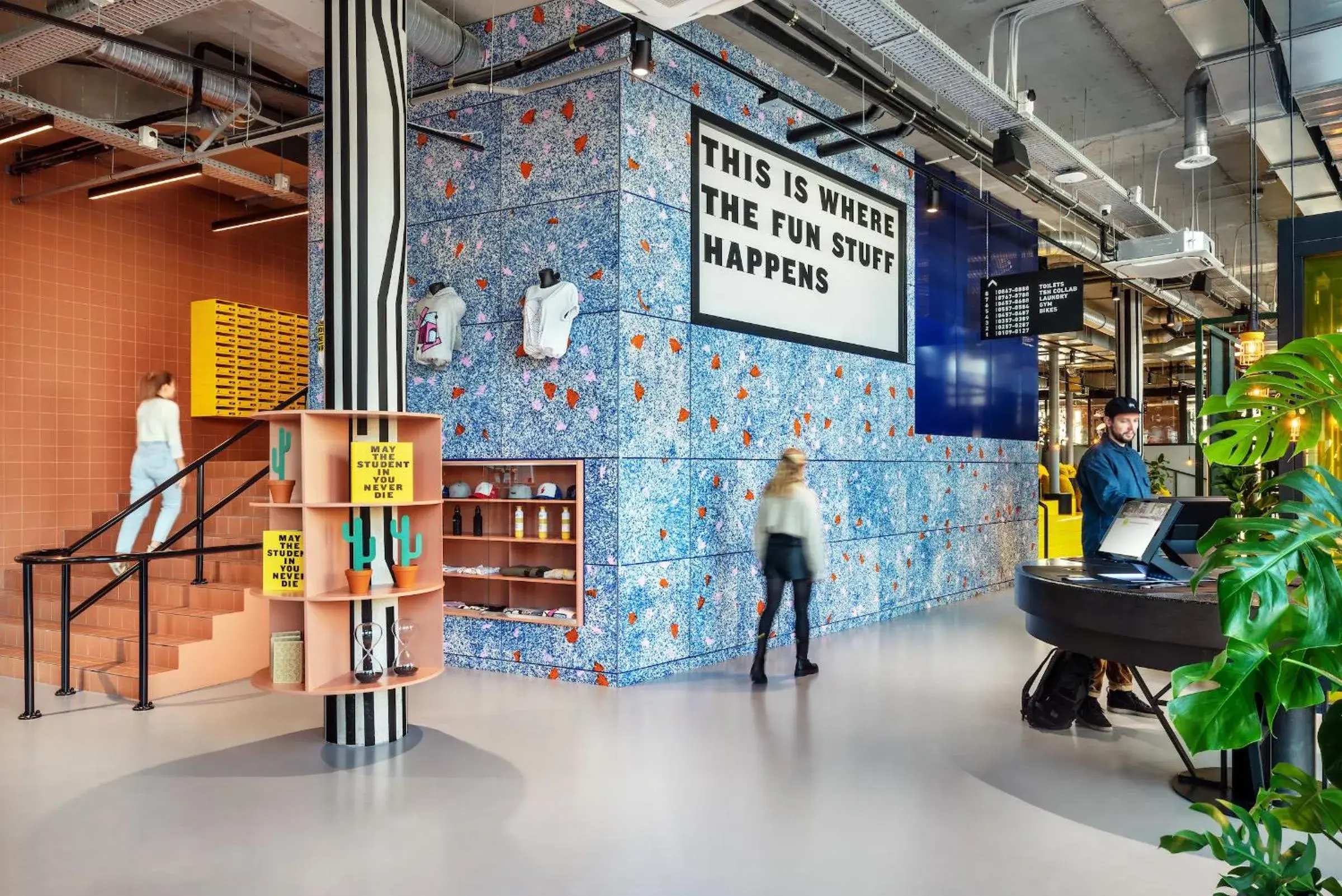 Lobby or reception in The Social Hub Delft Lobby or reception in The Social Hub Delft