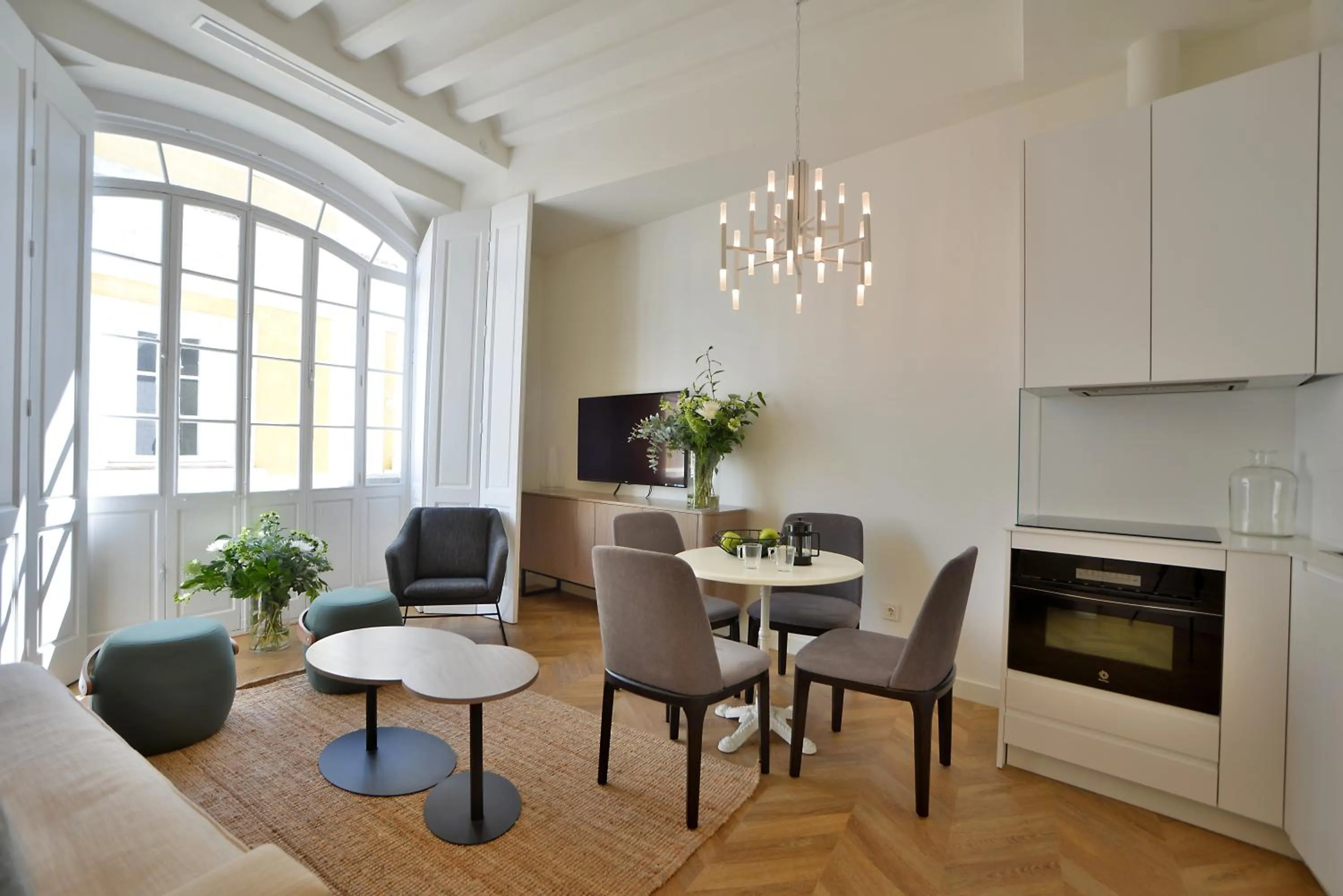 Living room in Plaza Mina Suites - Adults Recommended by Luxury Suites Cadiz