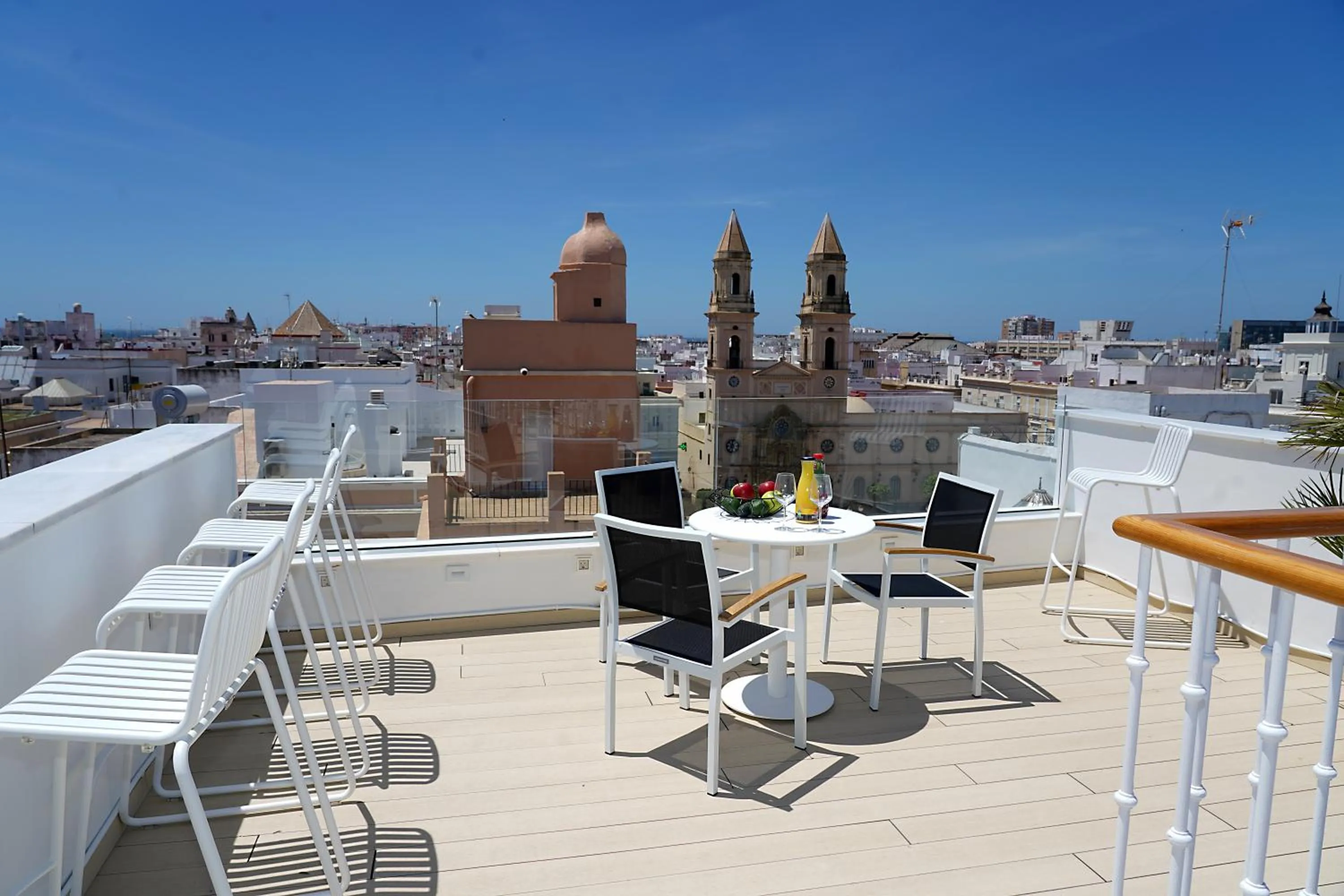 Balcony/Terrace in Plaza Mina Suites - Adults Recommended by Luxury Suites Cadiz