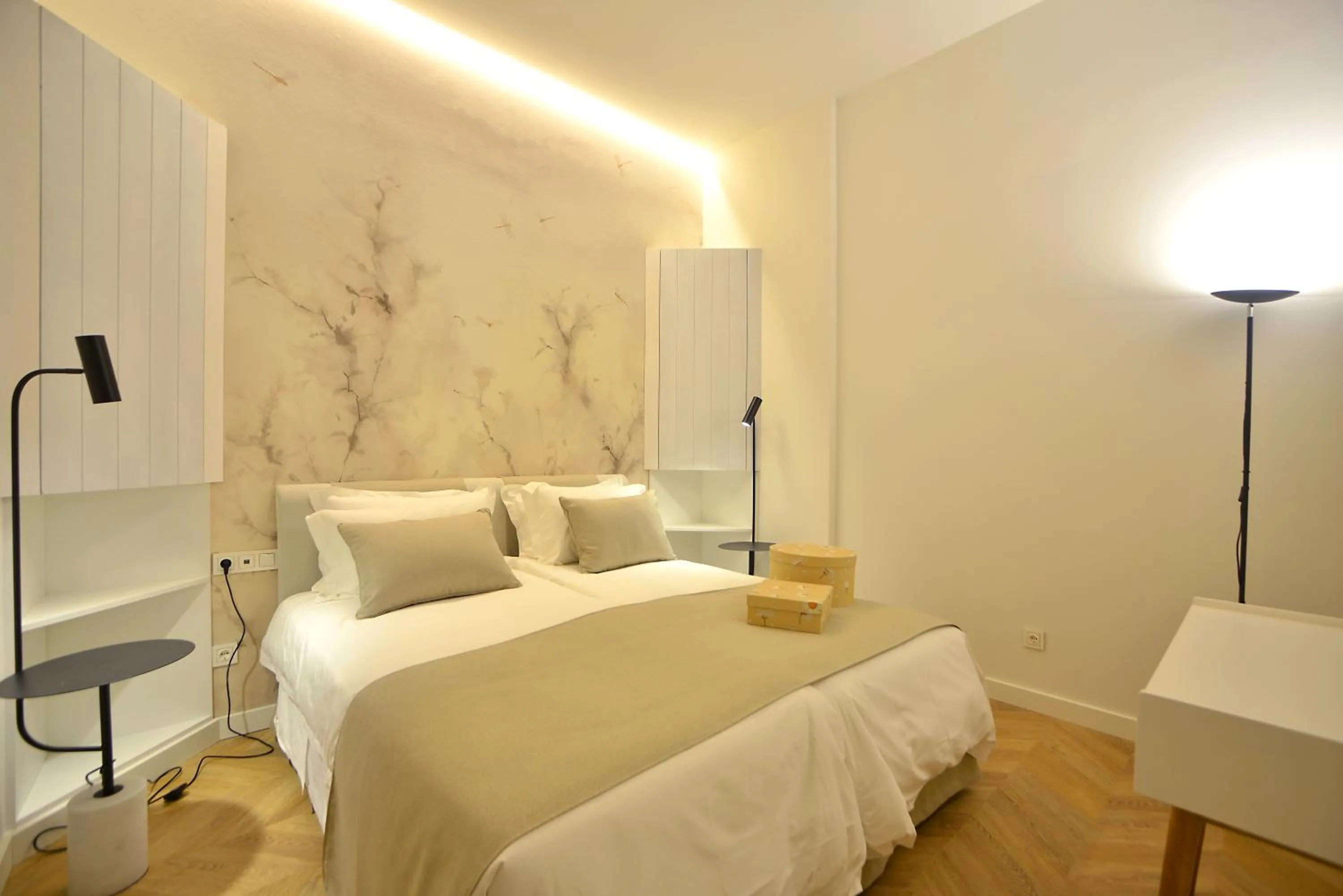 Bedroom, Bed in Plaza Mina Suites - Adults Recommended by Luxury Suites Cadiz