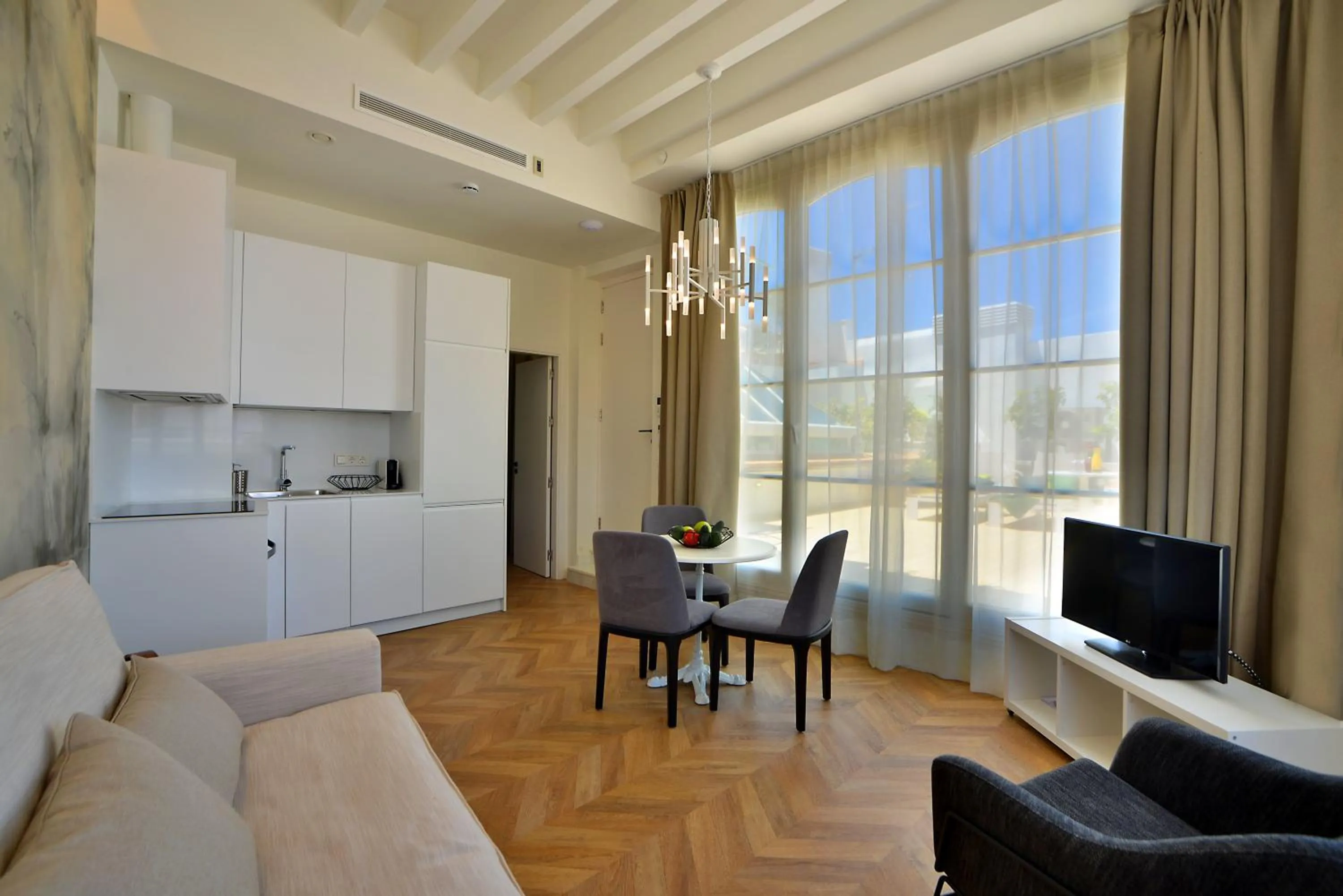 Living room in Plaza Mina Suites - Adults Recommended by Luxury Suites Cadiz