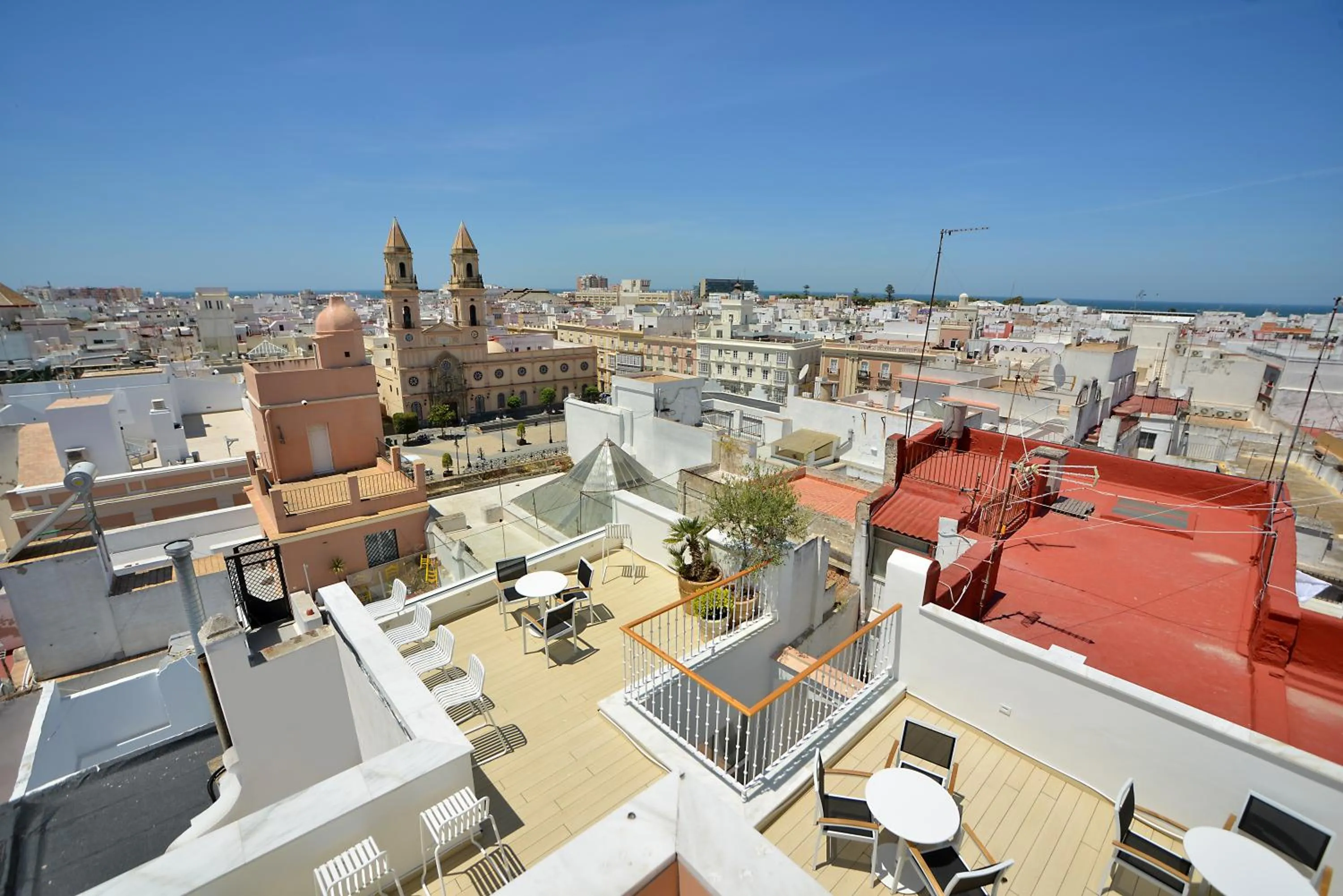Balcony/Terrace in Plaza Mina Suites - Adults Recommended by Luxury Suites Cadiz