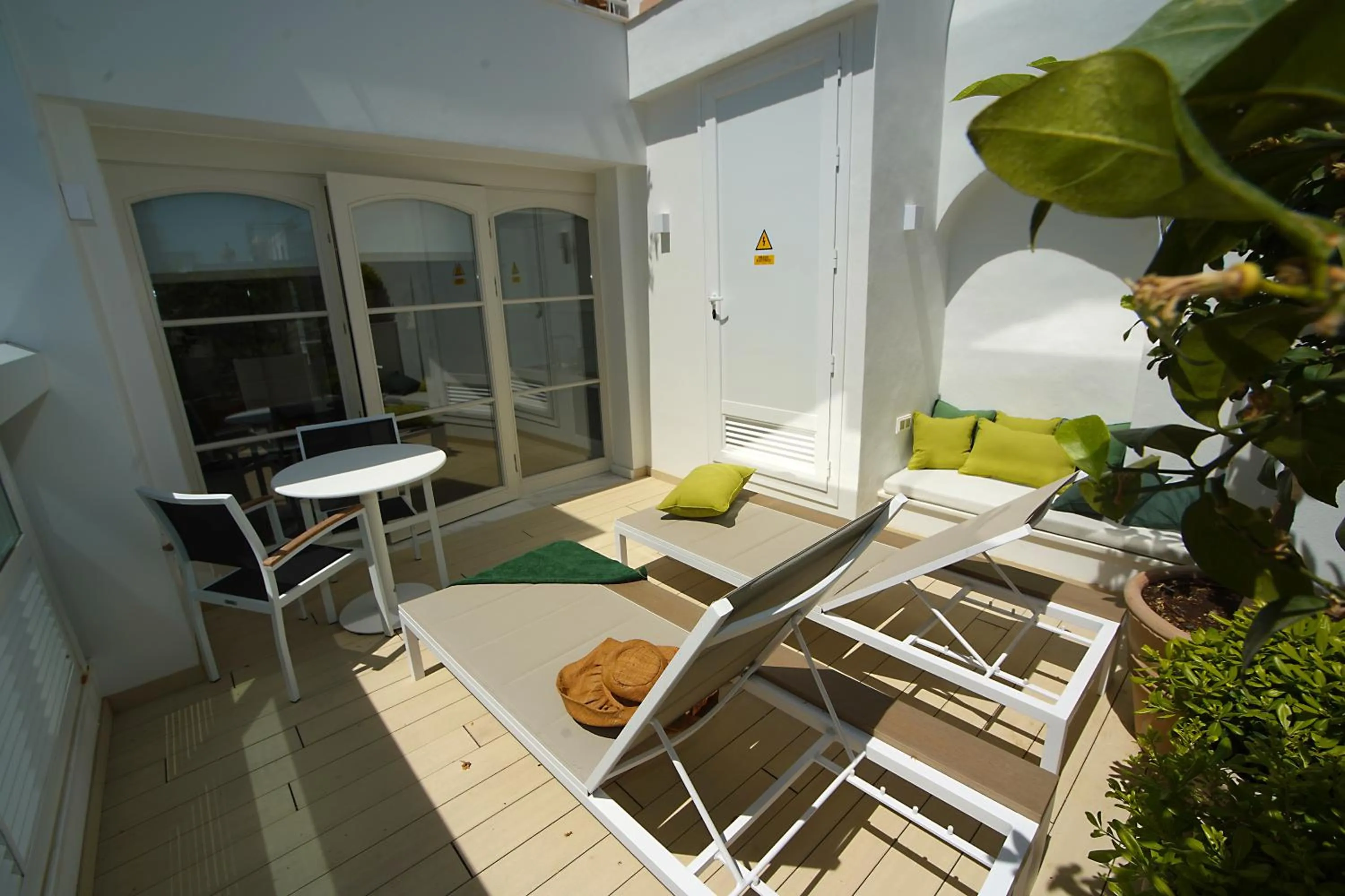 Balcony/Terrace in Plaza Mina Suites - Adults Recommended by Luxury Suites Cadiz