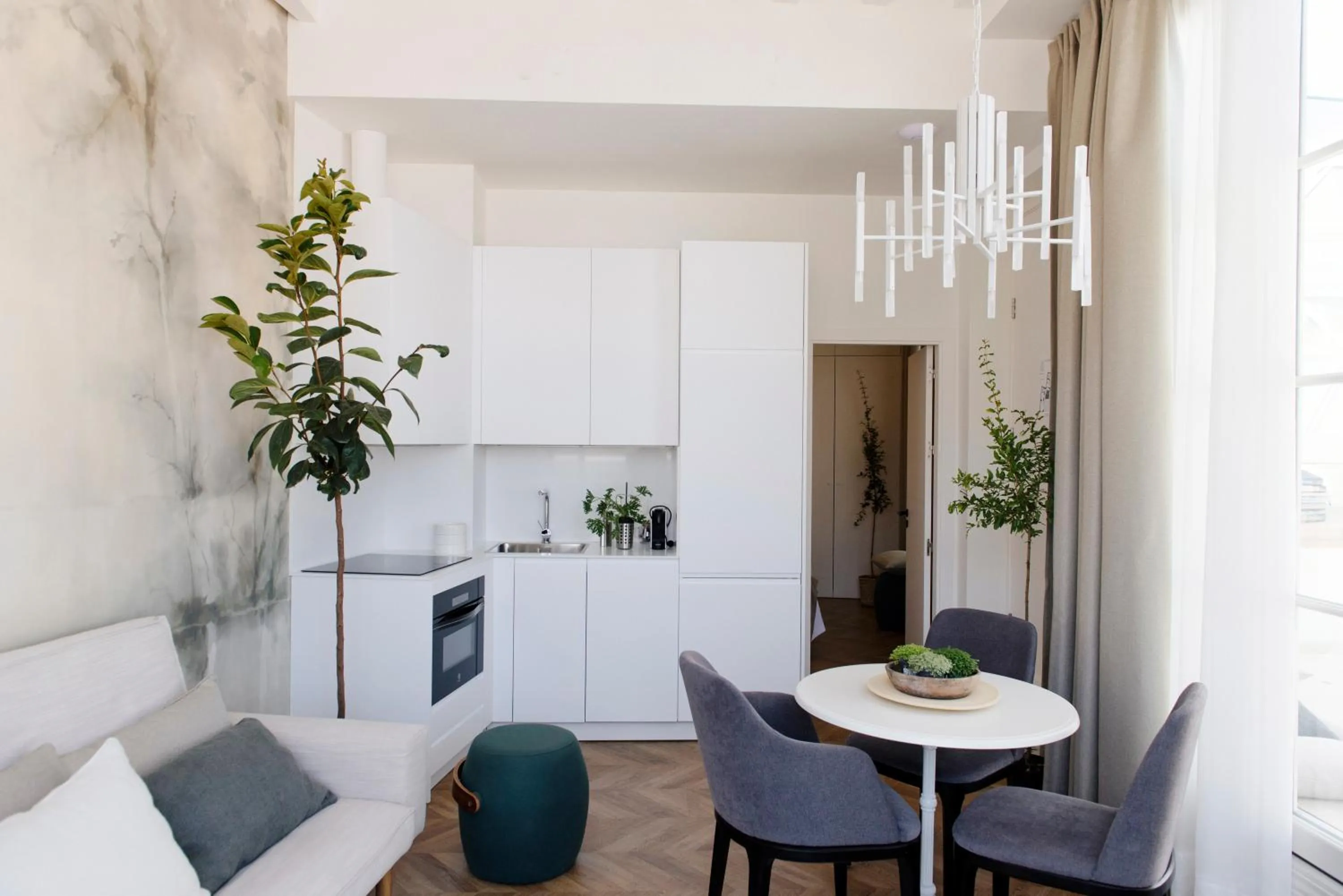 Kitchen or kitchenette in Plaza Mina Suites - Adults Recommended by Luxury Suites Cadiz