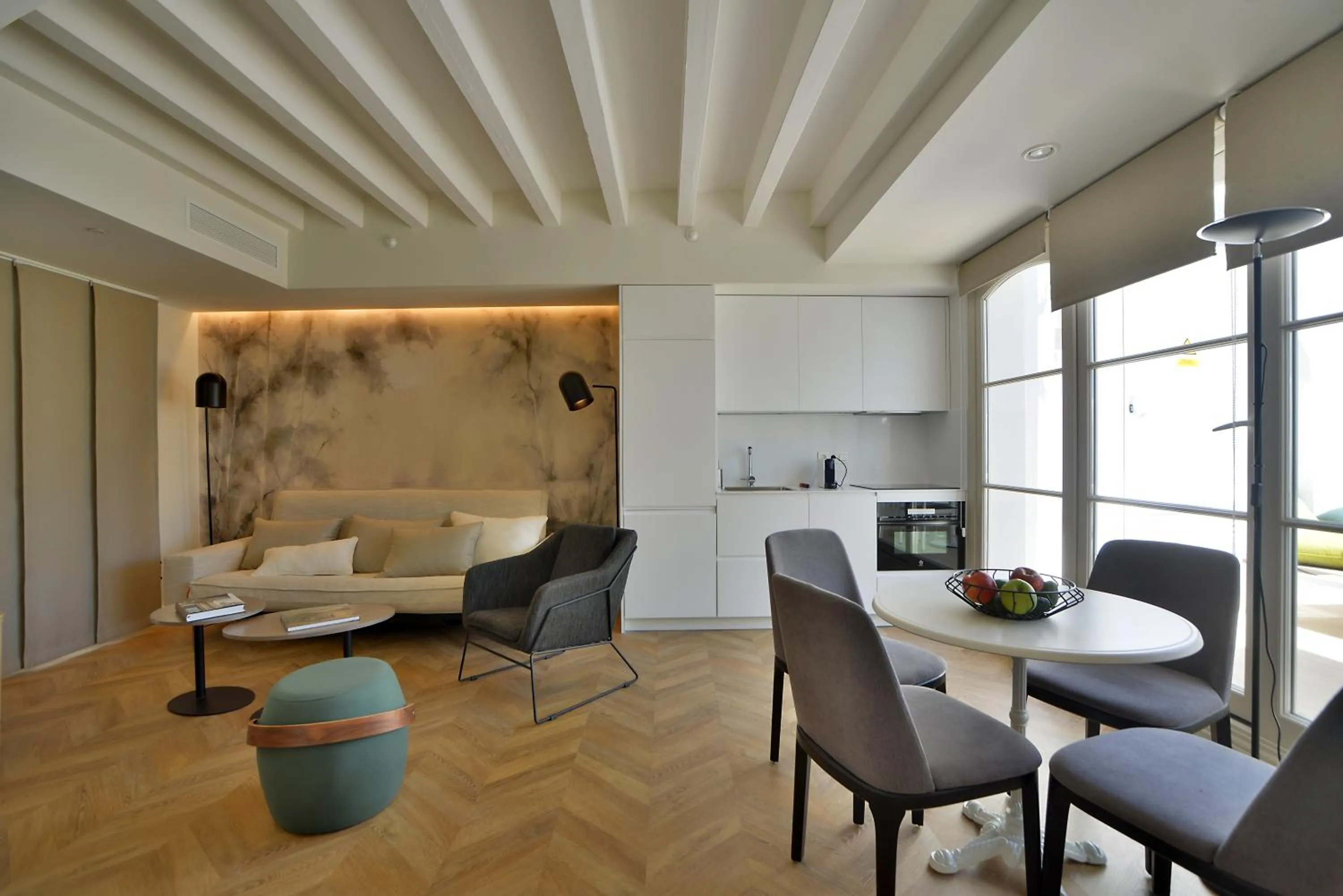 Living room in Plaza Mina Suites - Adults Recommended by Luxury Suites Cadiz