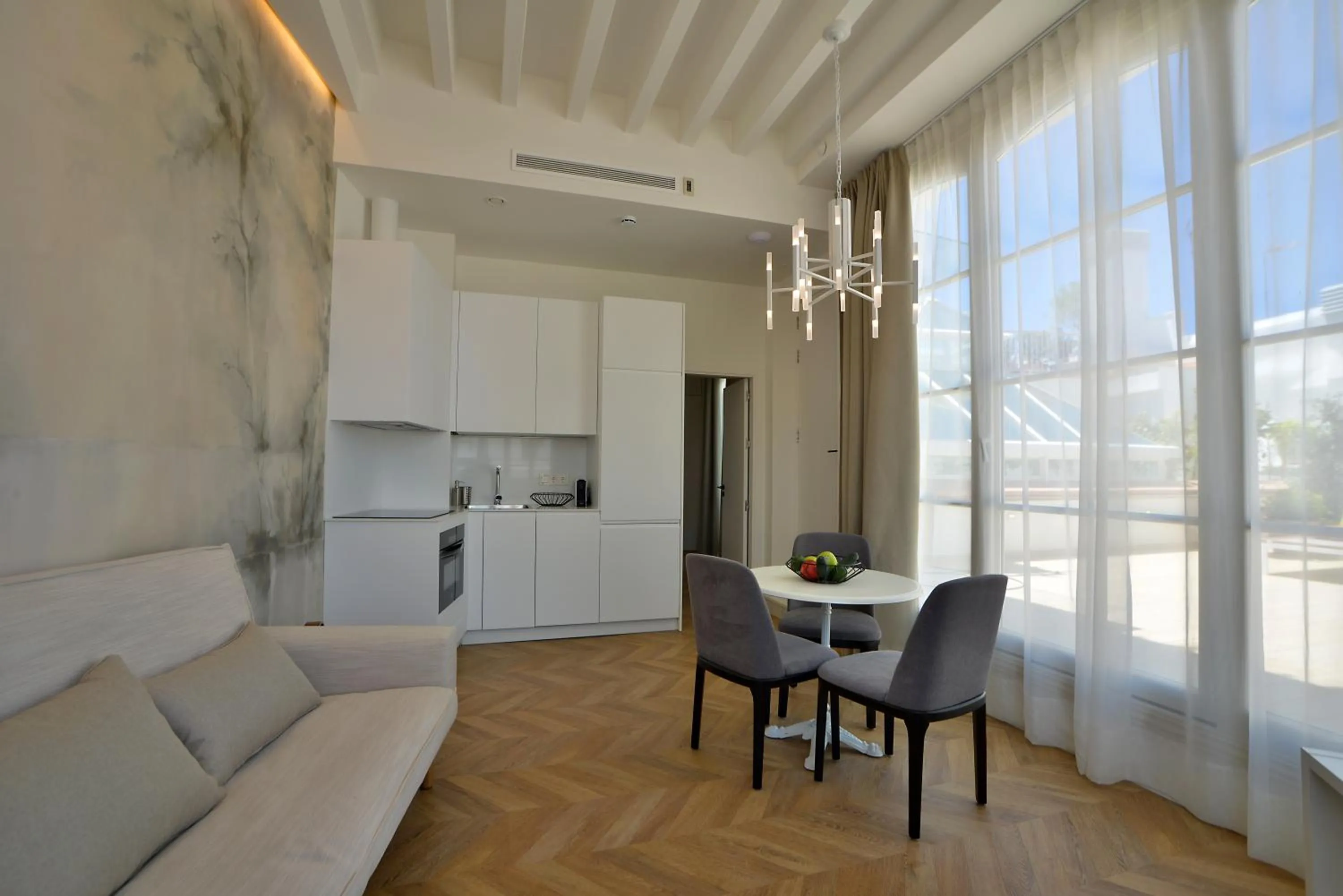 Living room in Plaza Mina Suites - Adults Recommended by Luxury Suites Cadiz