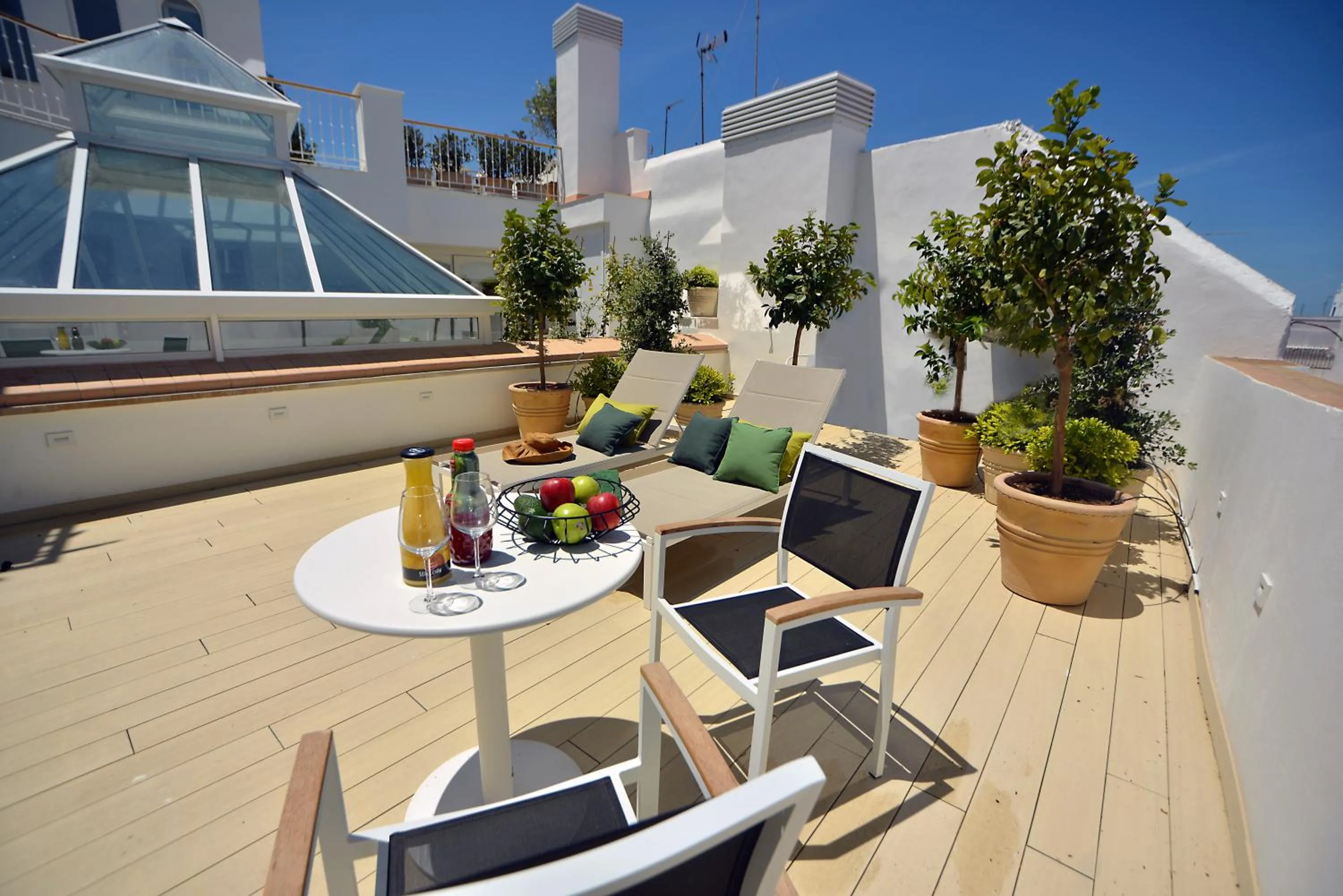 Balcony/Terrace in Plaza Mina Suites - Adults Recommended by Luxury Suites Cadiz