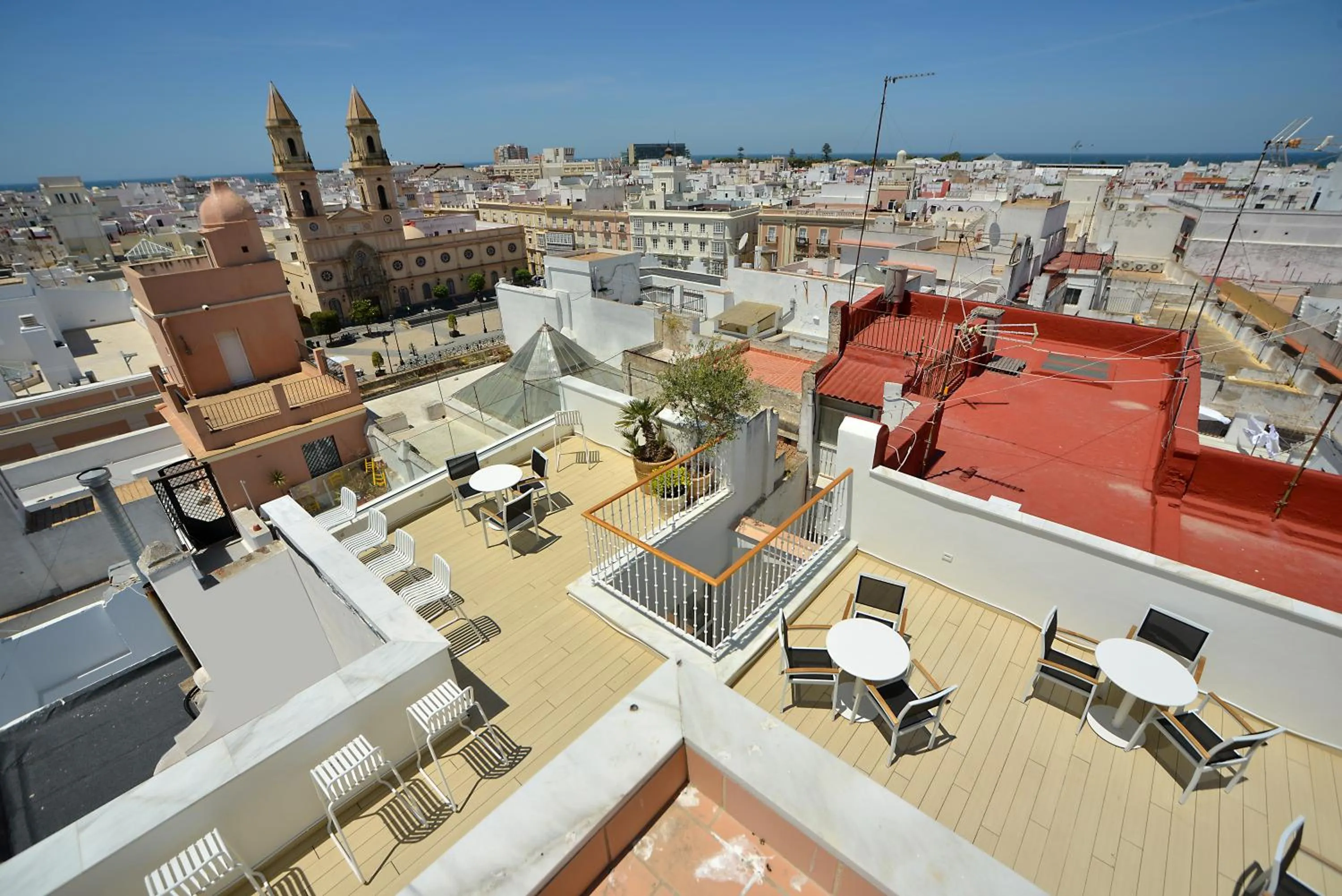 Balcony/Terrace in Plaza Mina Suites - Adults Recommended by Luxury Suites Cadiz