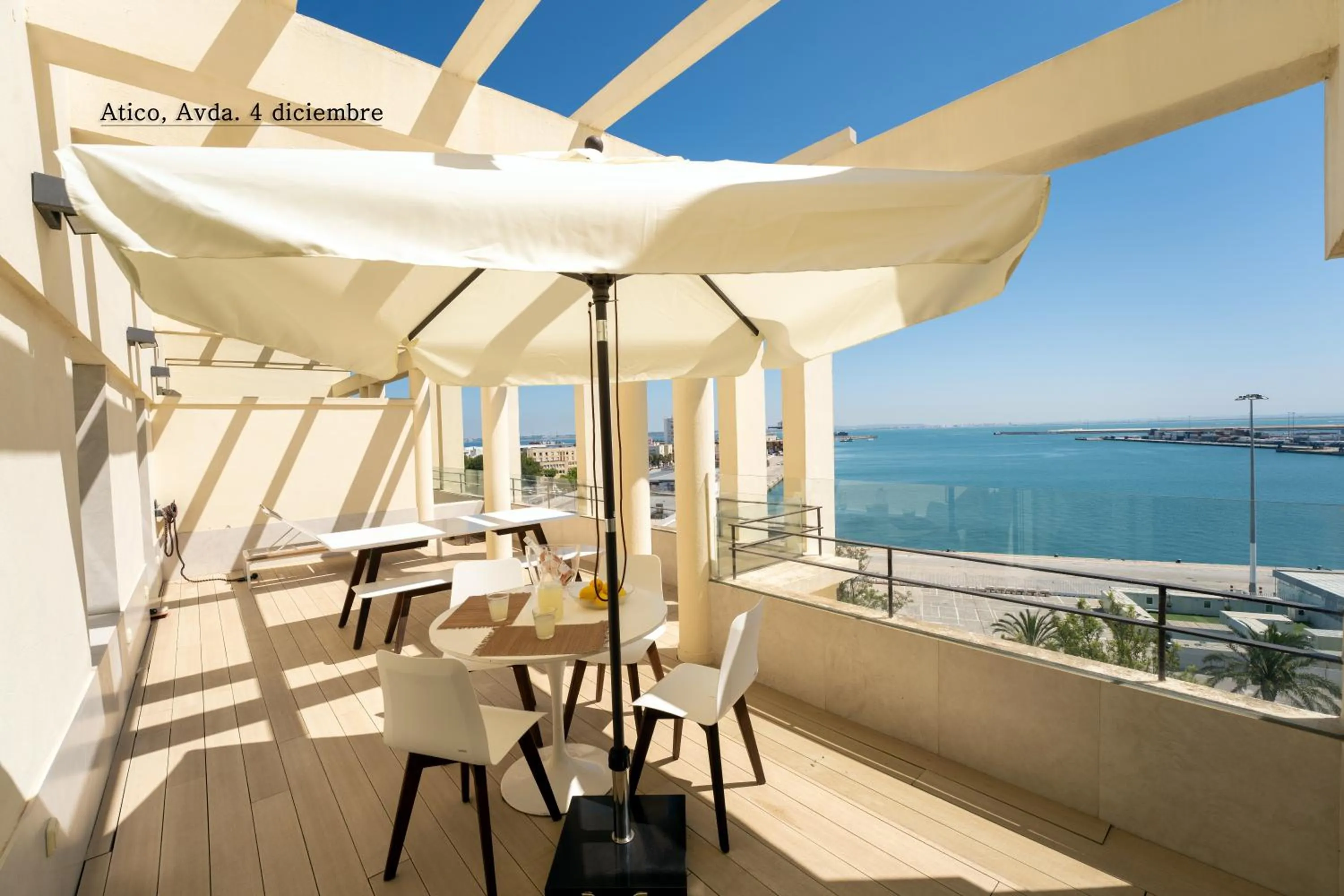 Balcony/Terrace in Plaza Mina Suites - Adults Recommended by Luxury Suites Cadiz