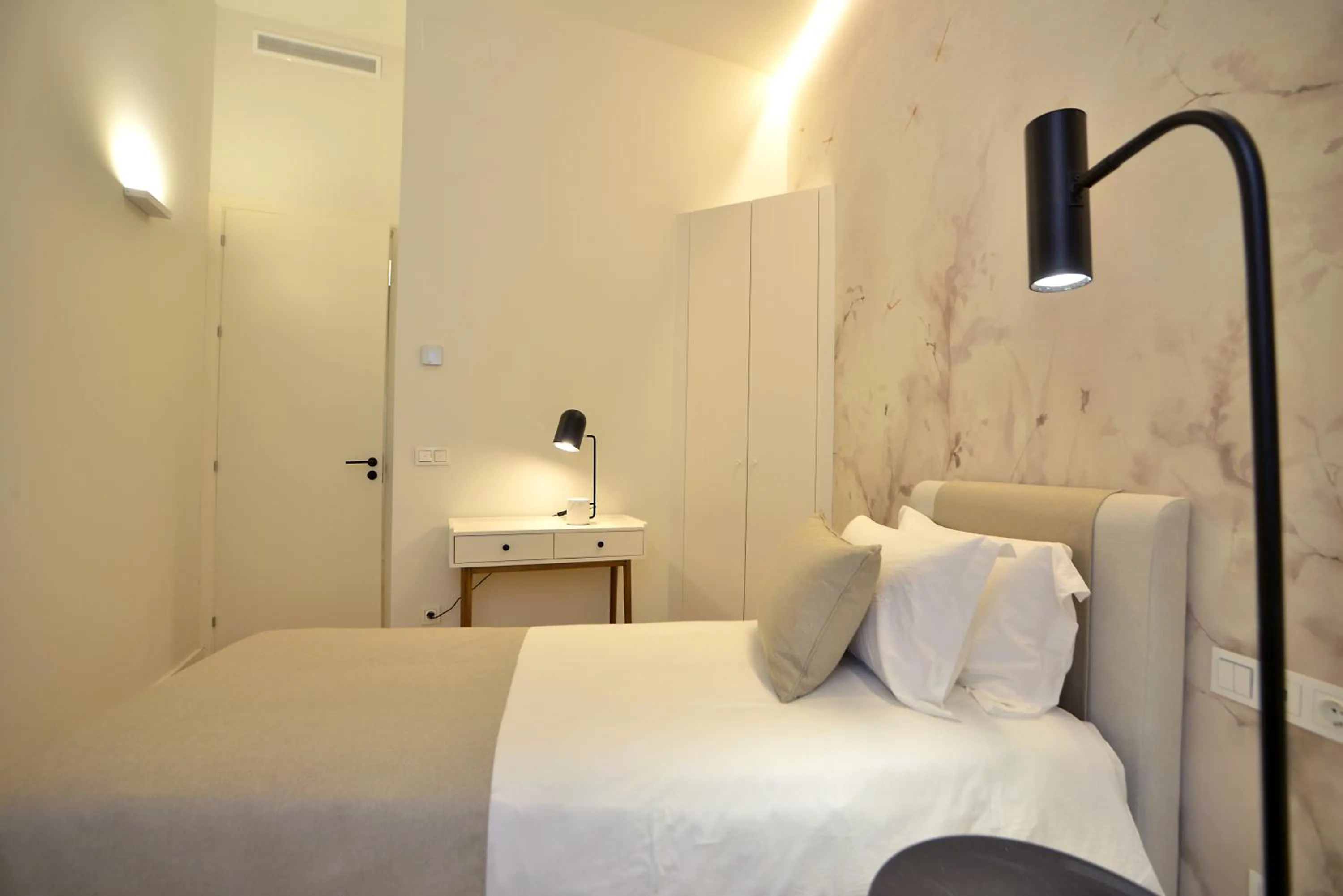 Bedroom, Bed in Plaza Mina Suites - Adults Recommended by Luxury Suites Cadiz