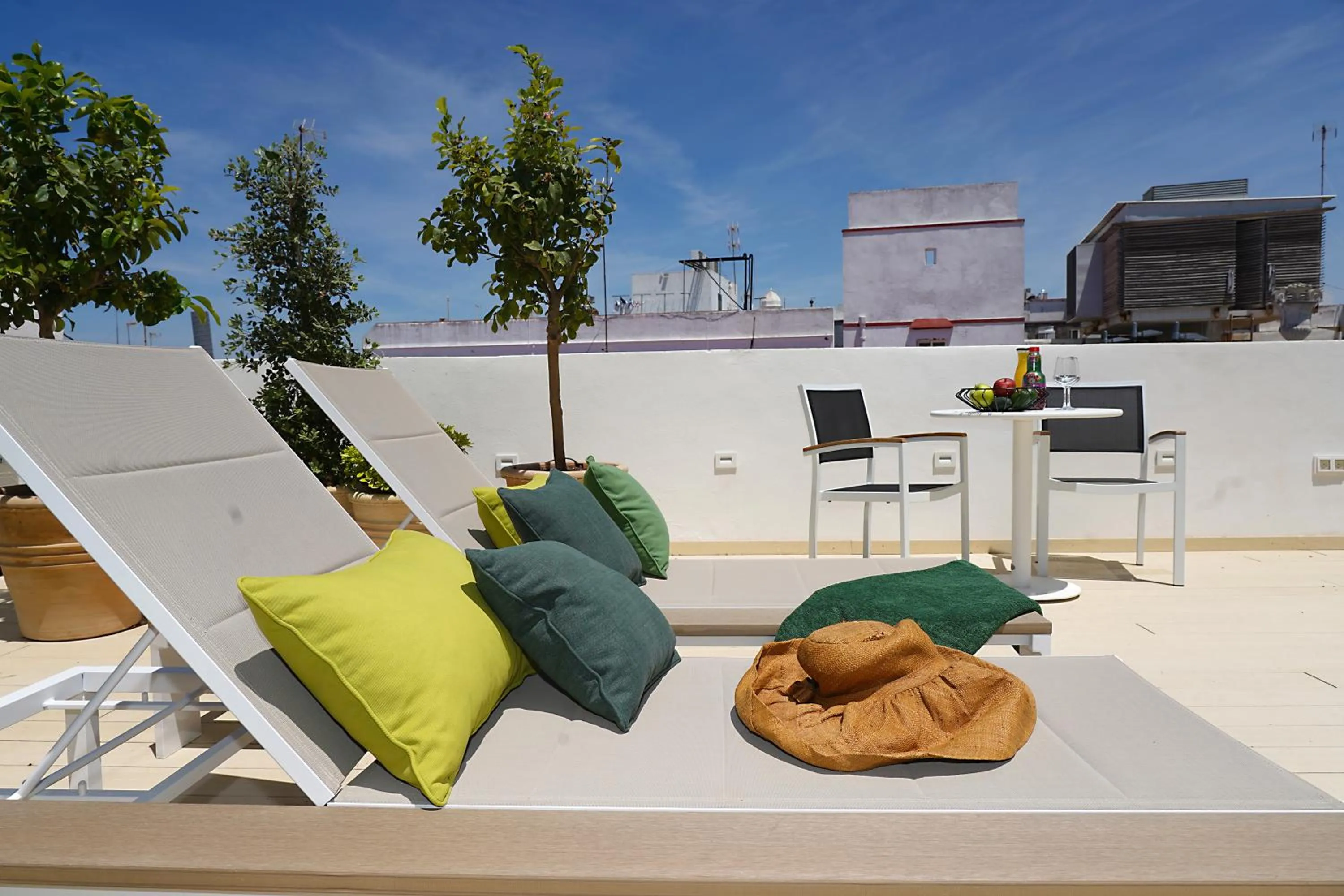 Balcony/Terrace in Plaza Mina Suites - Adults Recommended by Luxury Suites Cadiz