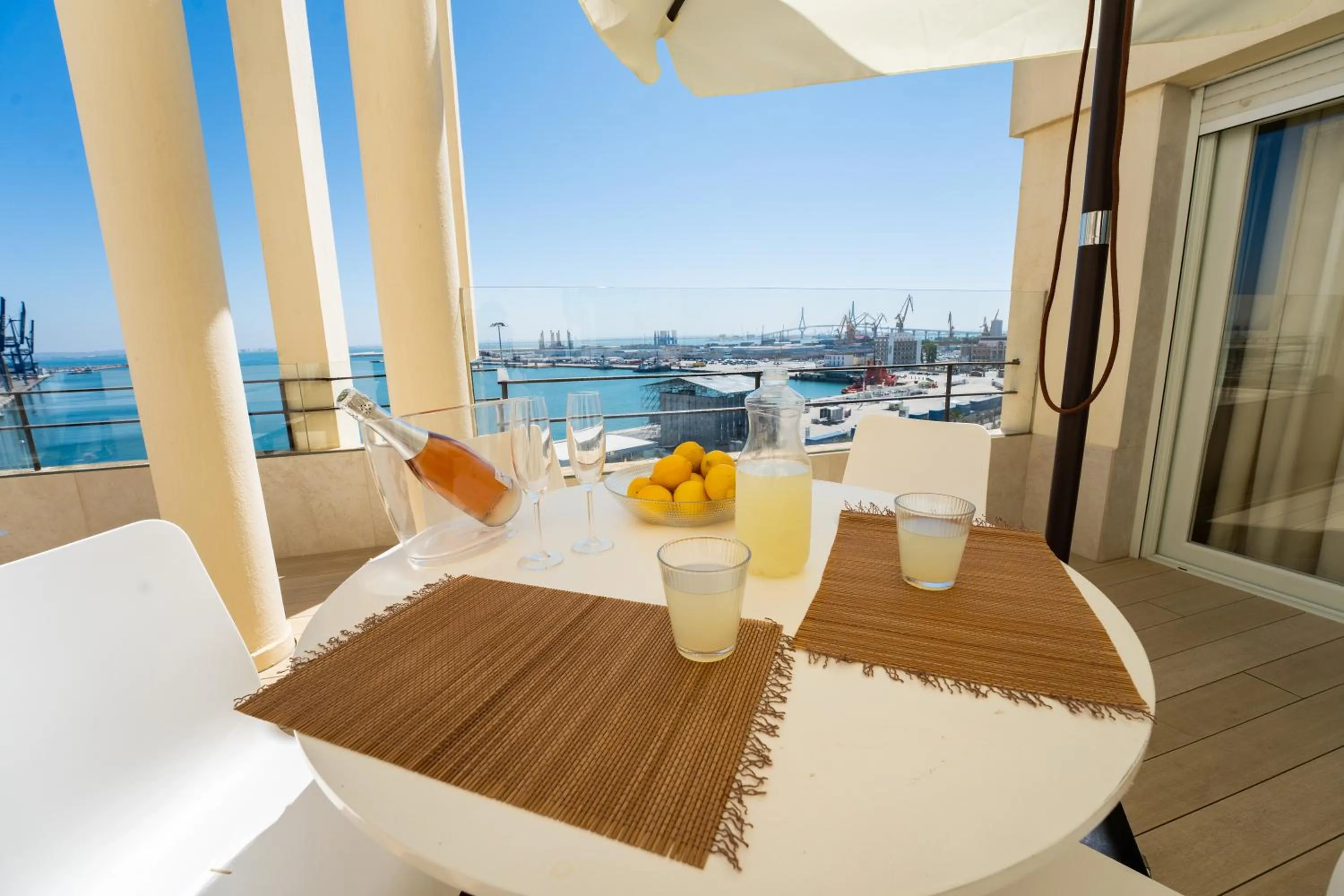 Balcony/Terrace in Plaza Mina Suites - Adults Recommended by Luxury Suites Cadiz