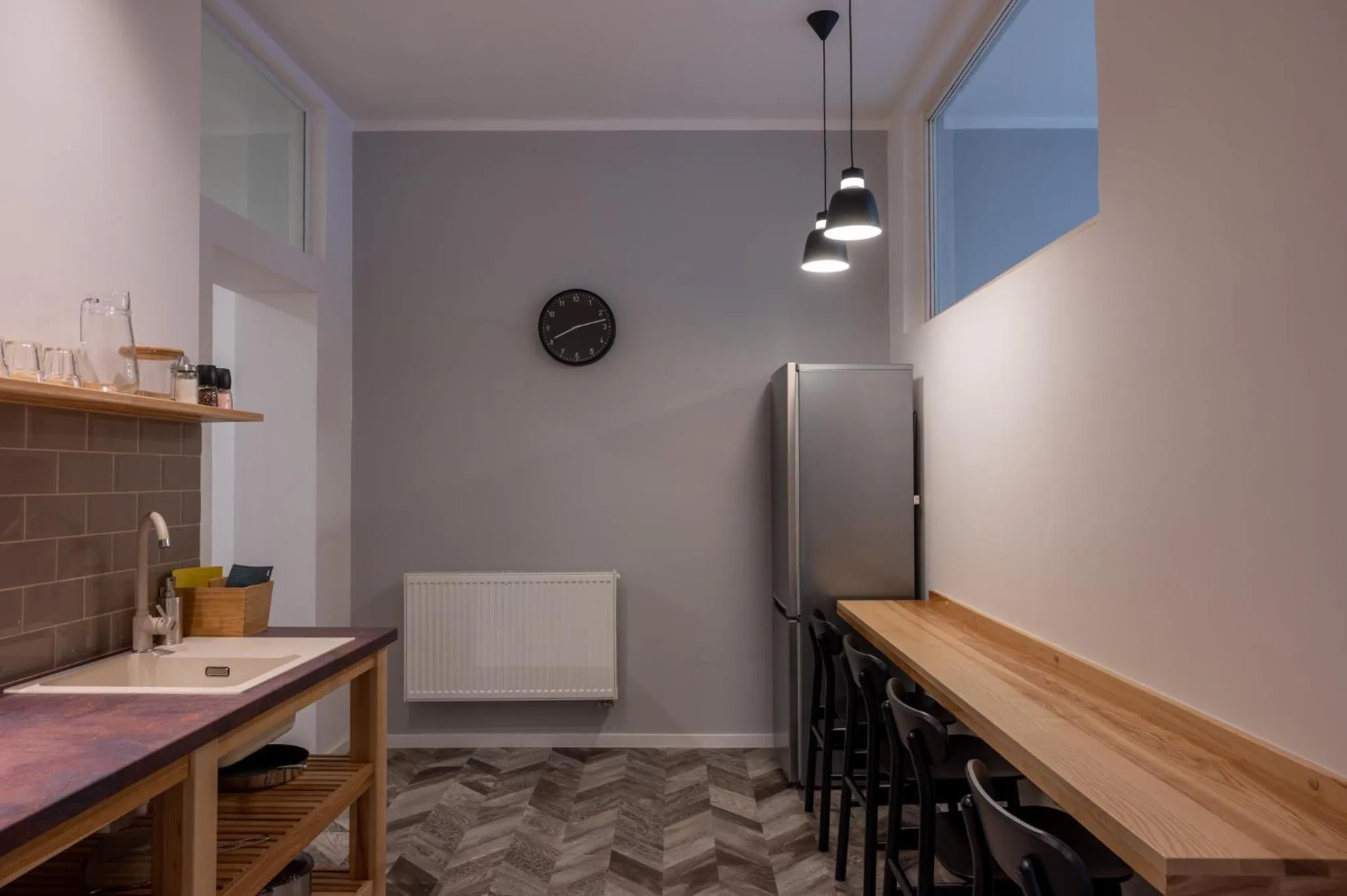 Kitchen or kitchenette in ART Hostel & Apartments