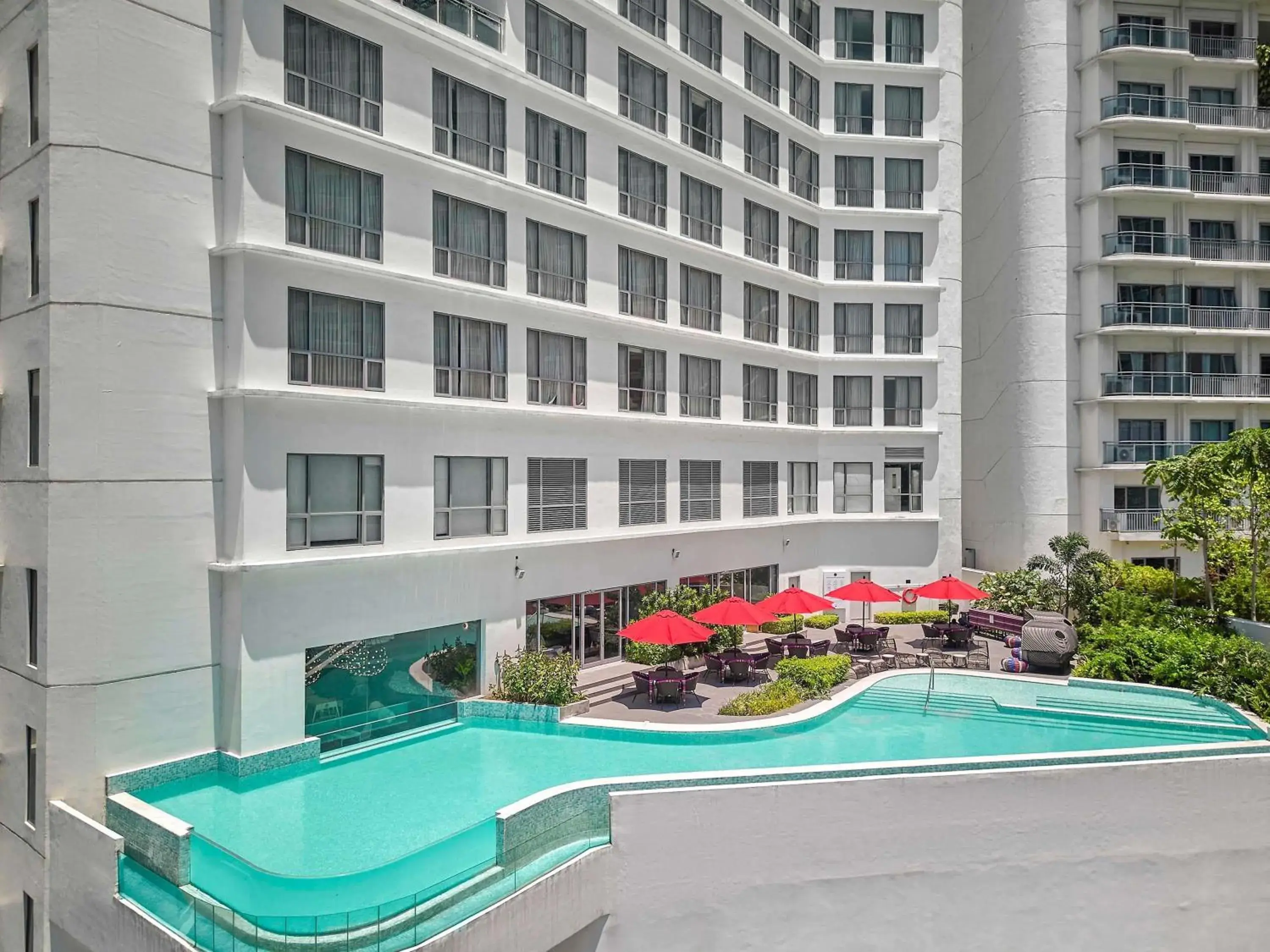 Pool view in Novotel Suites Manila at Acqua Pool view in Novotel Suites Manila at Acqua