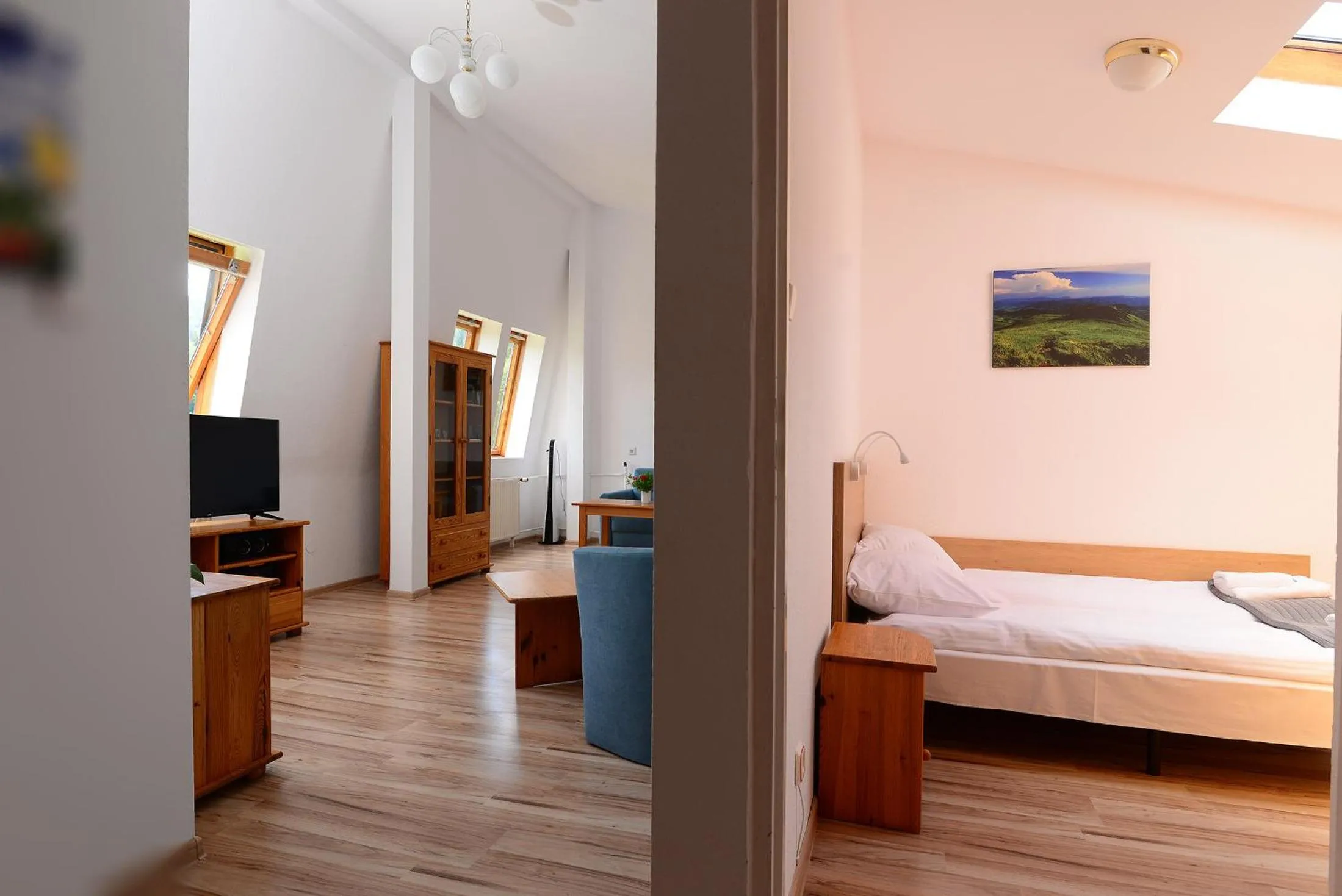 Living room, Bed in Ośrodek Perełka Bieszczady