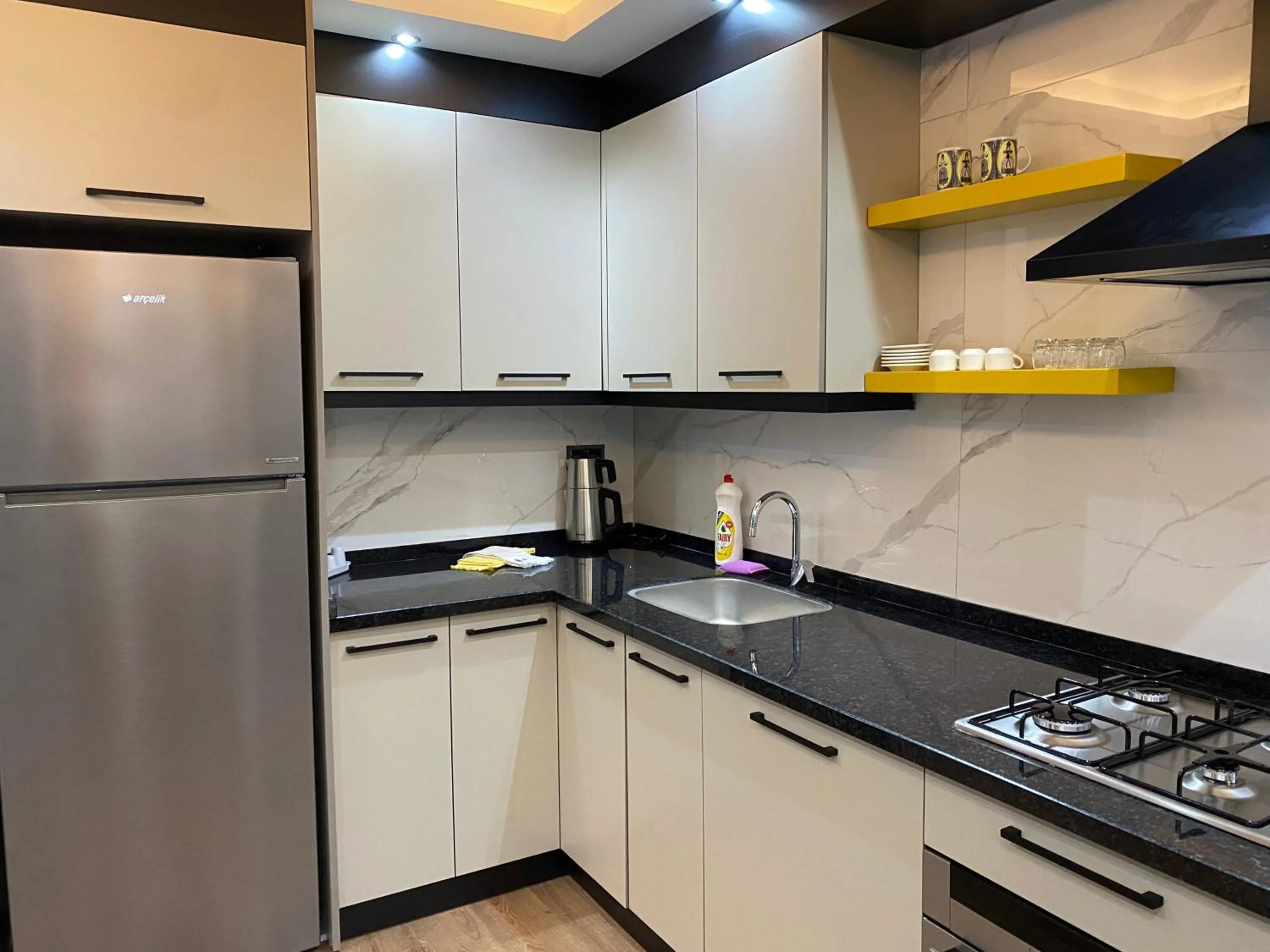Kitchen or kitchenette in premium park apart otel