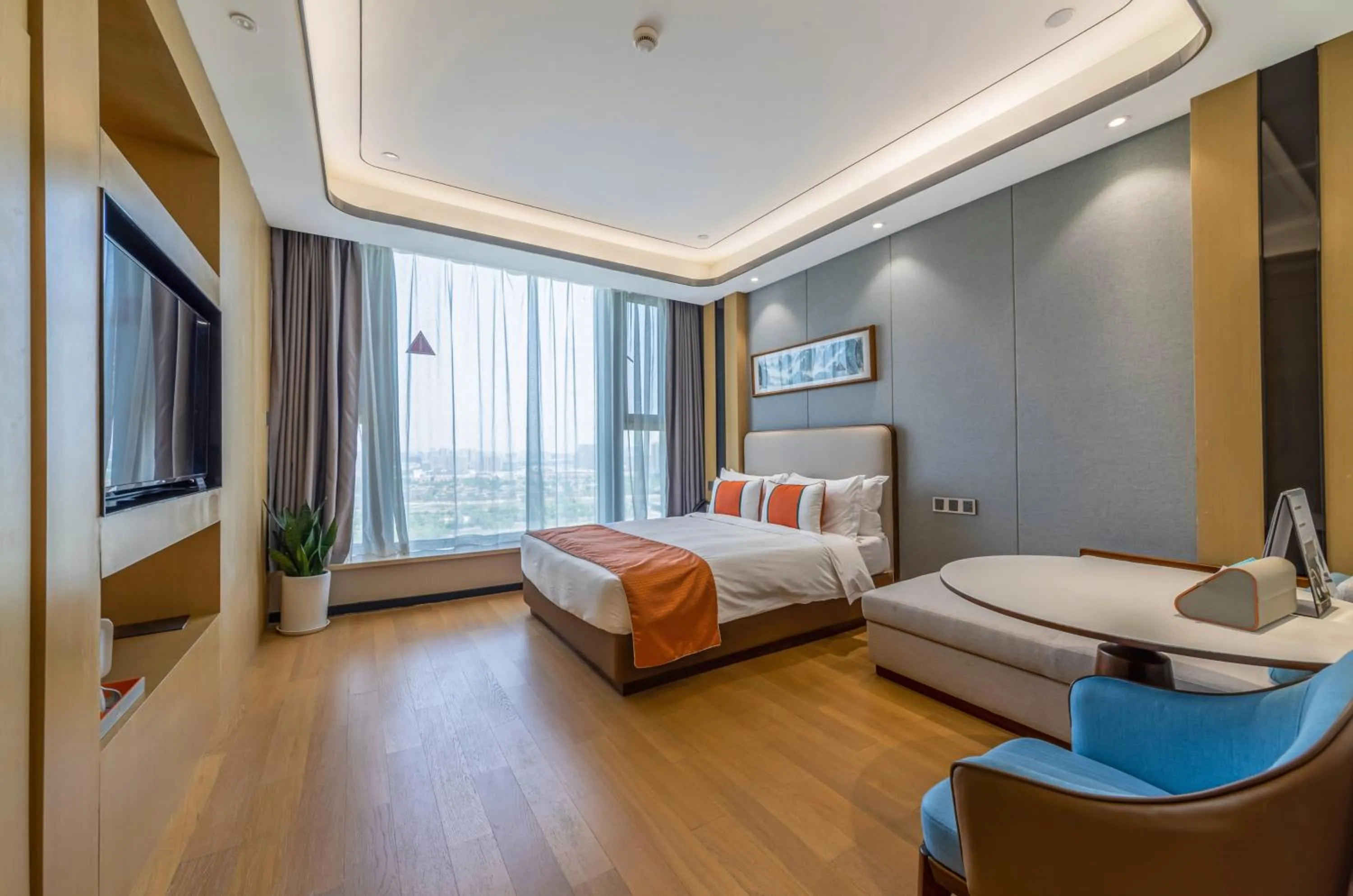 Bed in Jinling Funhome Hotel Nanjing Jiulong Lake - Nanjing South Railway Station