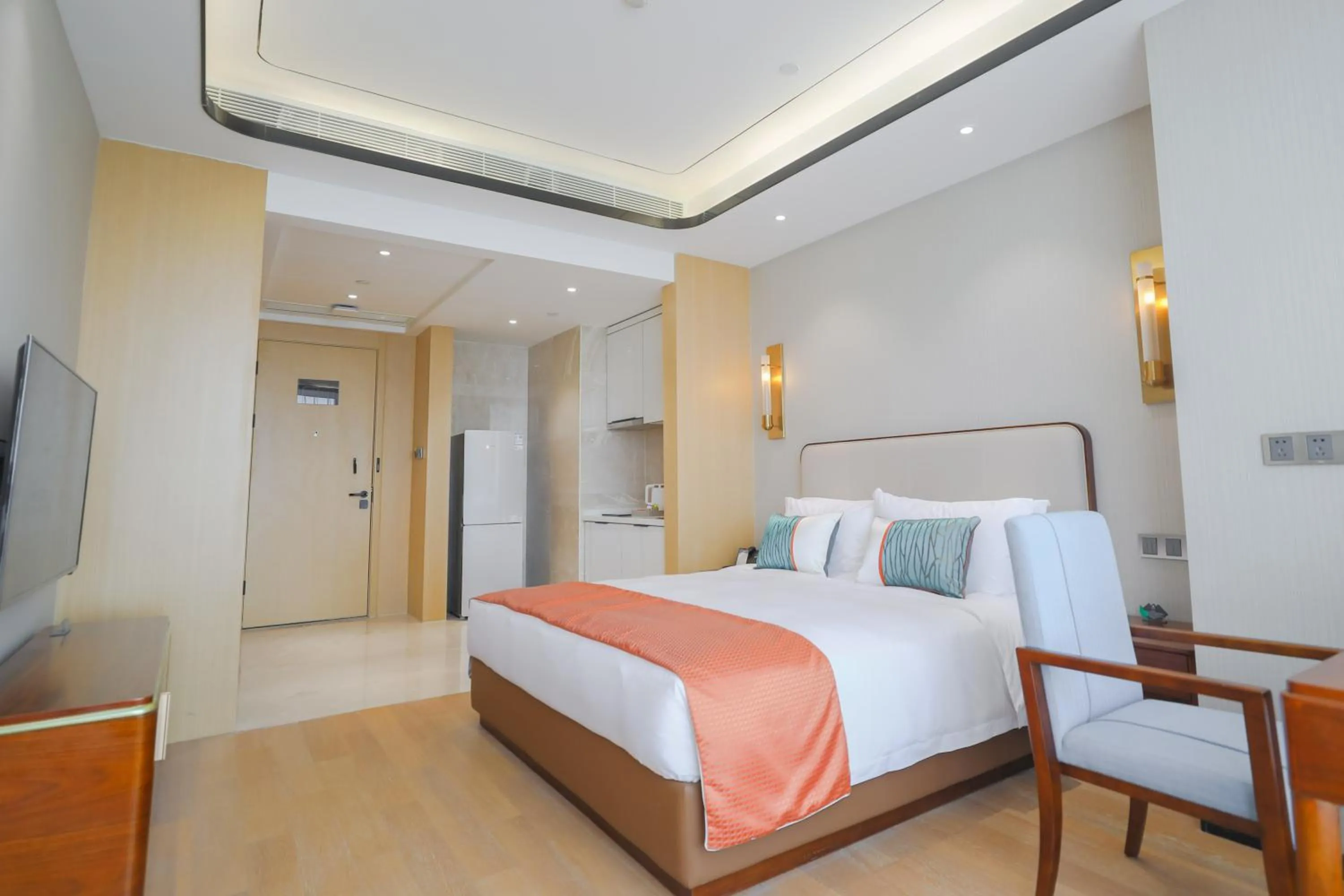 Bed in Jinling Funhome Hotel Nanjing Jiulong Lake - Nanjing South Railway Station