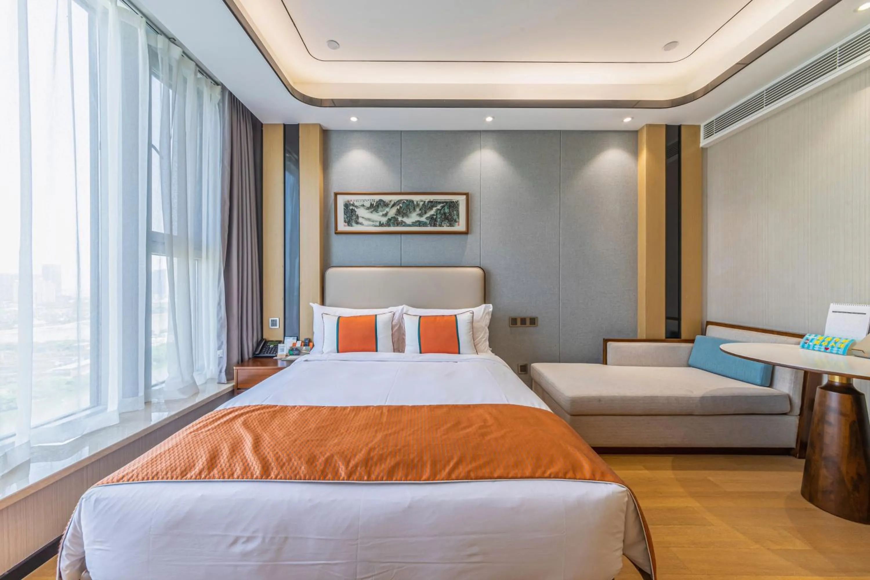Bed in Jinling Funhome Hotel Nanjing Jiulong Lake - Nanjing South Railway Station