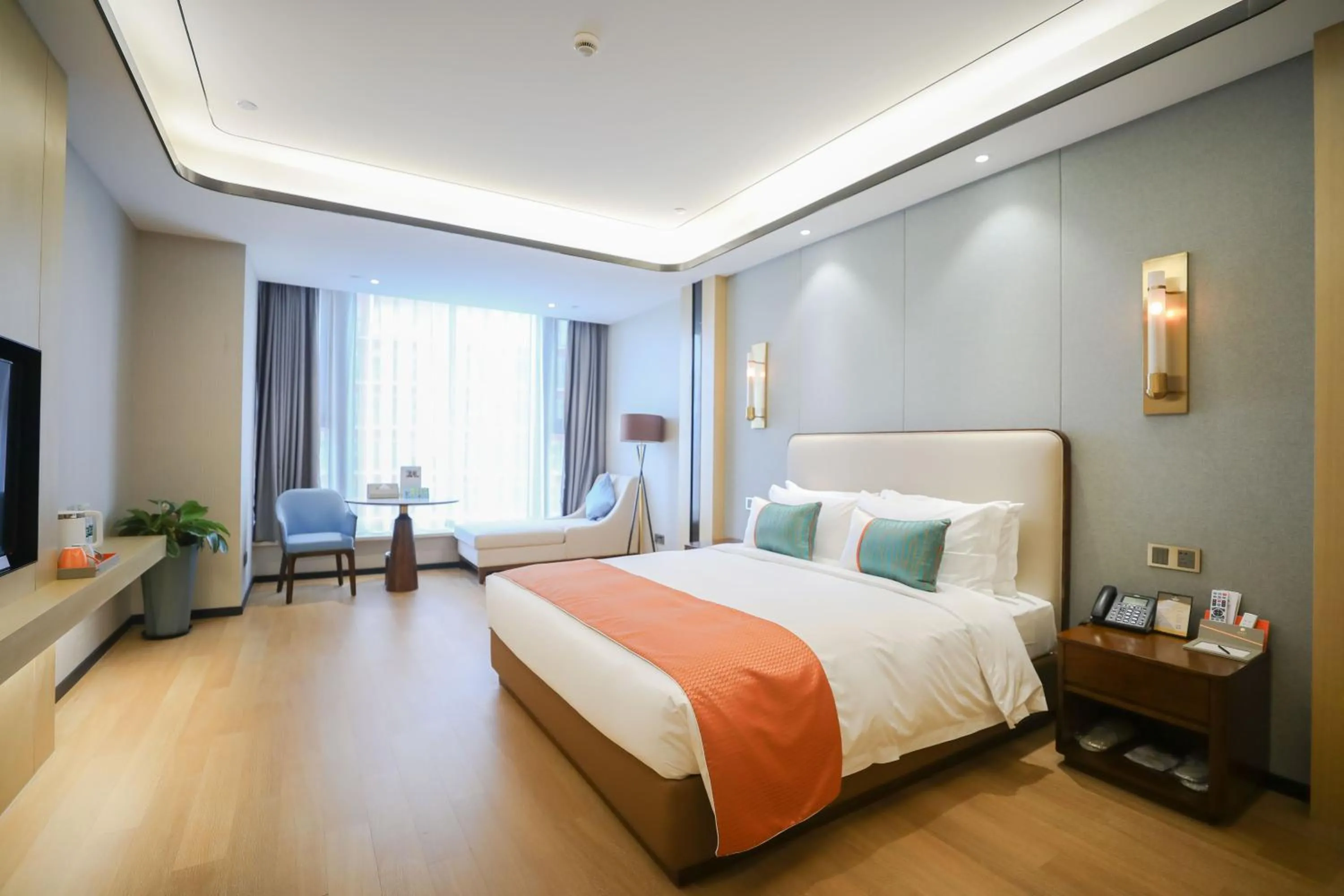 Bed in Jinling Funhome Hotel Nanjing Jiulong Lake - Nanjing South Railway Station