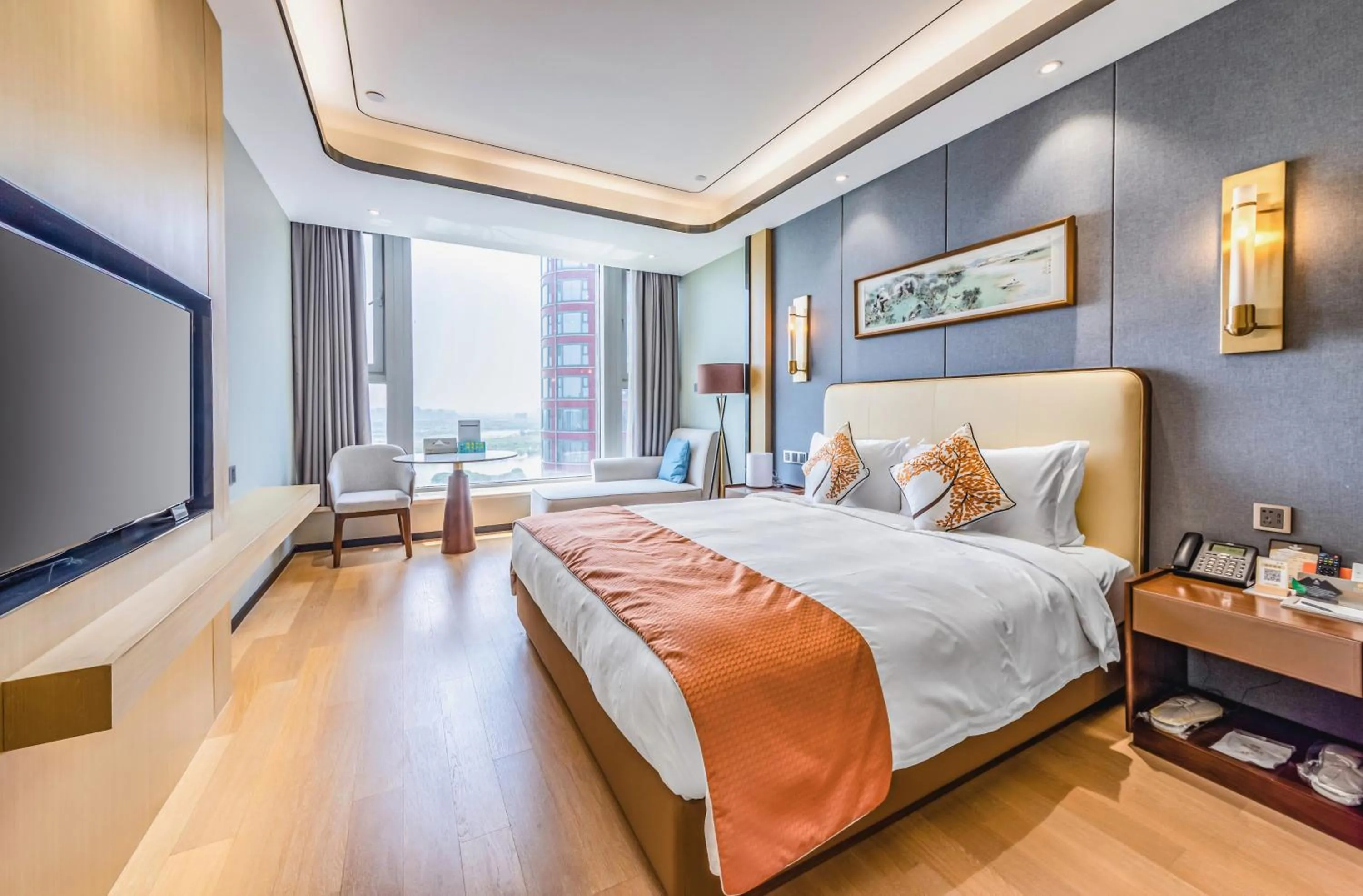 Bed in Jinling Funhome Hotel Nanjing Jiulong Lake - Nanjing South Railway Station