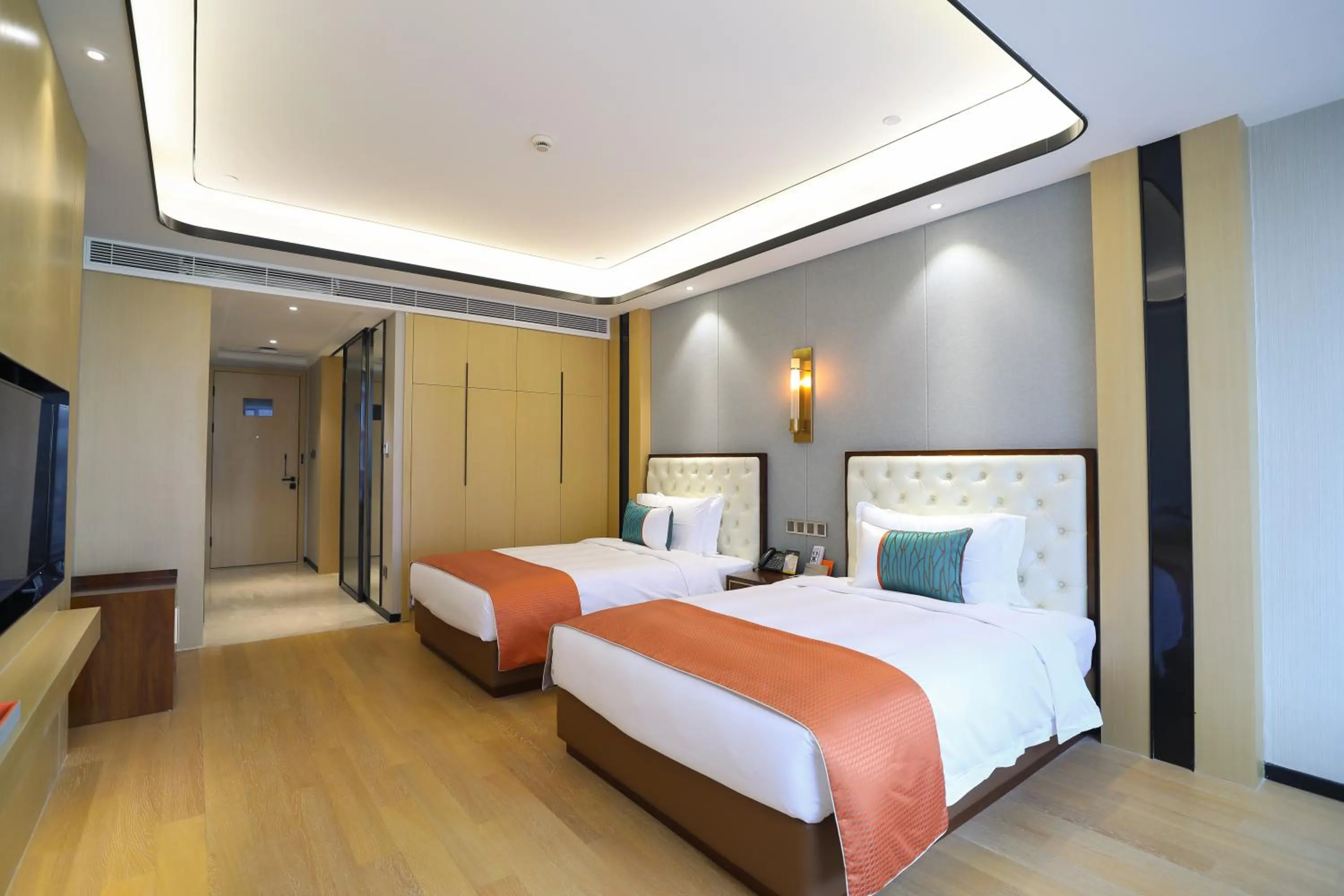 Bed in Jinling Funhome Hotel Nanjing Jiulong Lake - Nanjing South Railway Station
