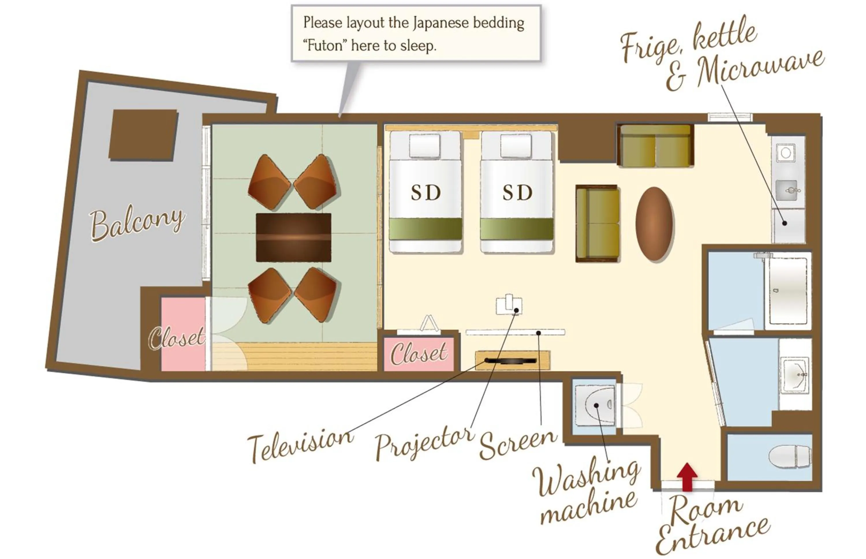Floor plan in RESI STAY Hotel Sun Chlorella