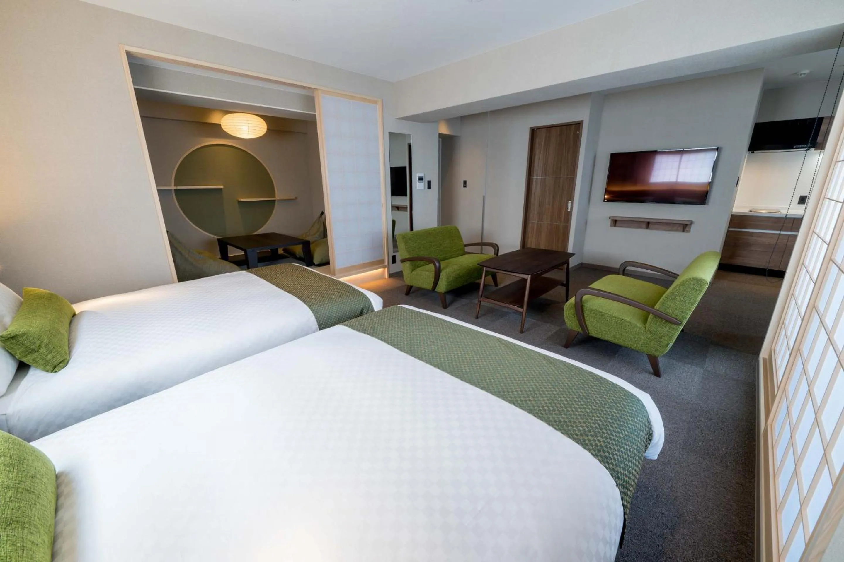 Living room, Bed in RESI STAY Hotel Sun Chlorella