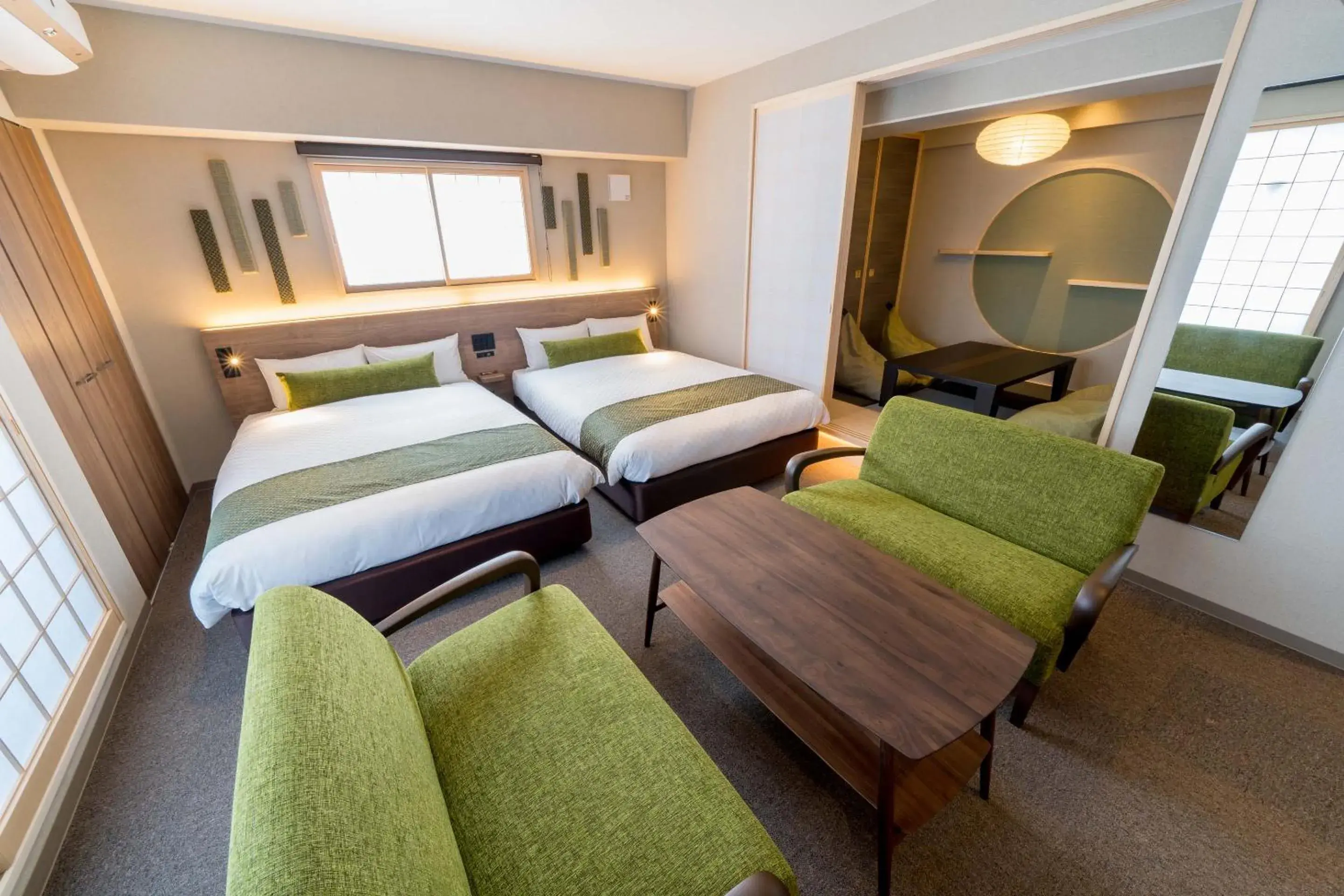 Seating area, Bed in RESl STAY HOTEL SUN CHLORELLA Seating area, Bed in RESl STAY HOTEL SUN CHLORELLA