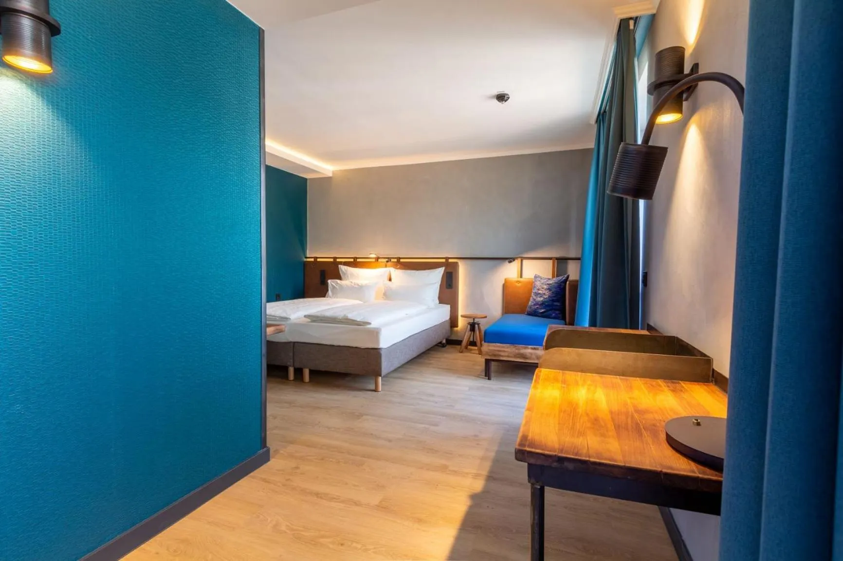 Bed in Unsöld's Factory Hotel