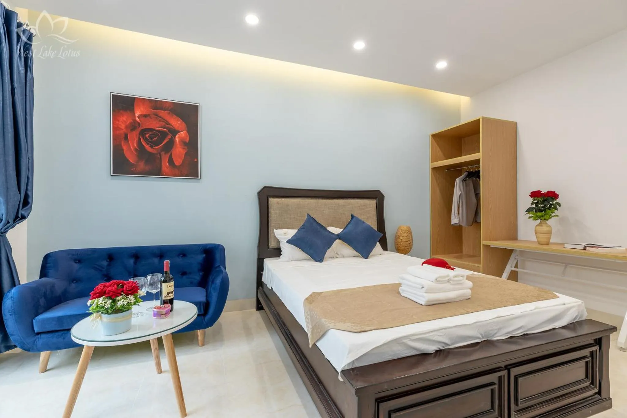 Photo of the whole room, Bed in The Lakeview - West Lake Lotus Apartments