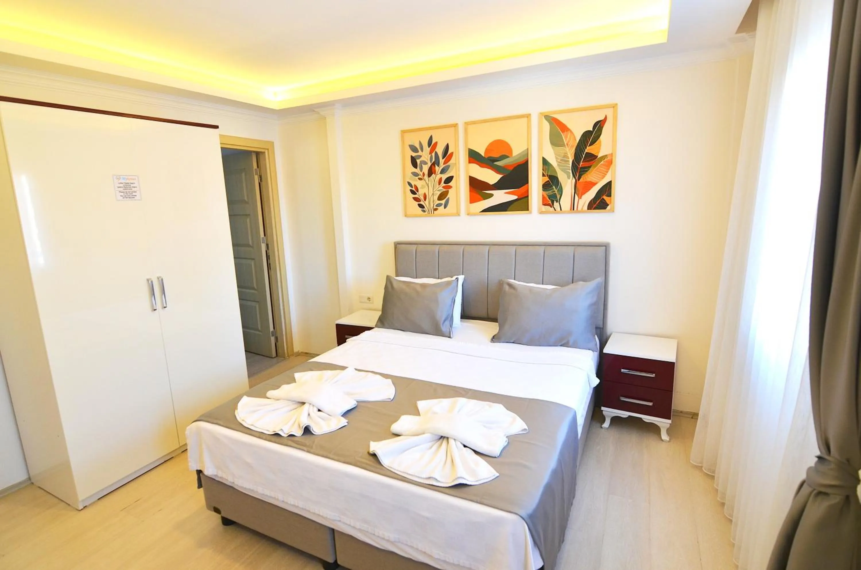 Bed in Mykonut Apart Hotel