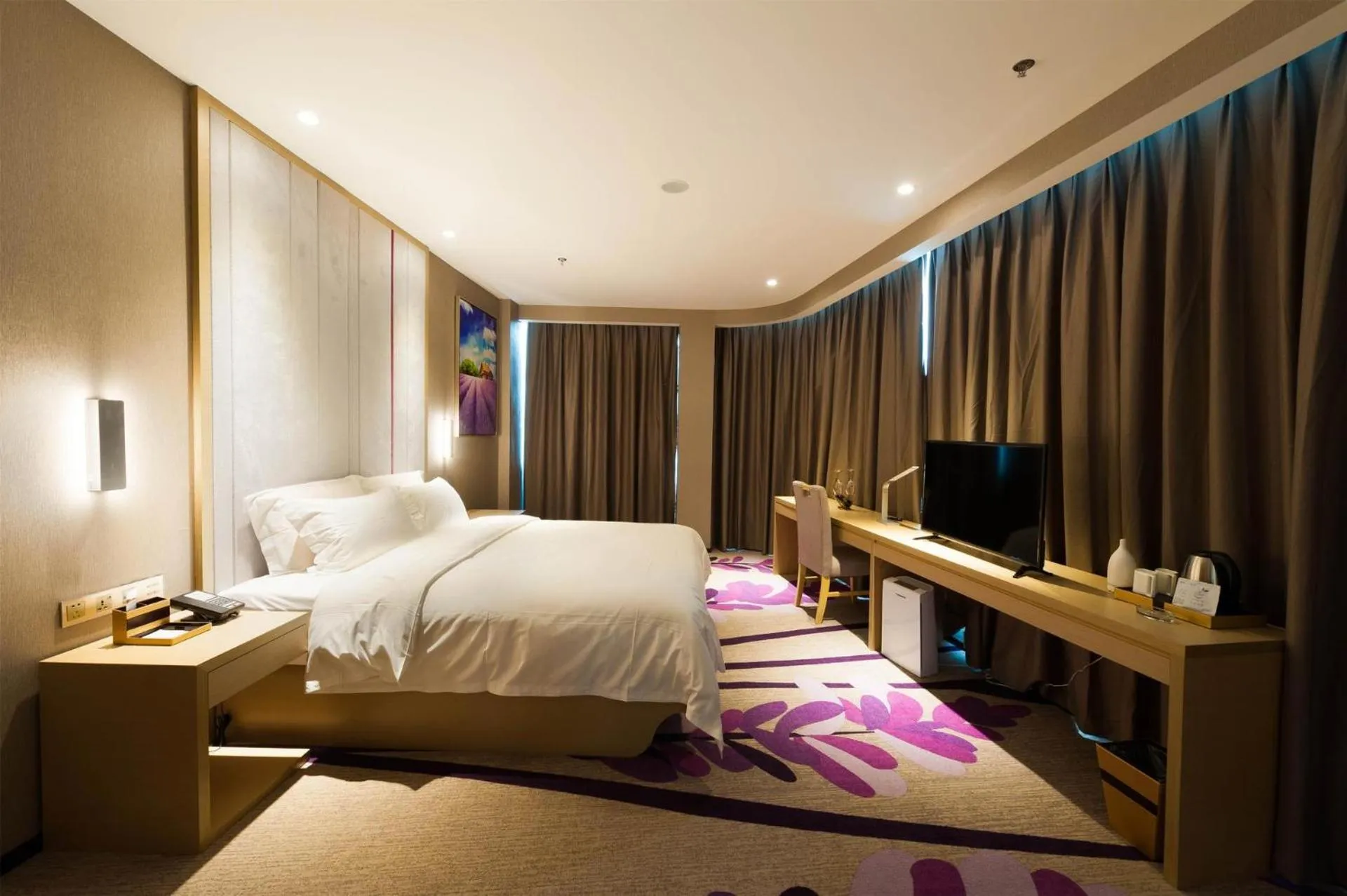 Bed in Lavande Hotel Langzhong Railway Station And International Trade City