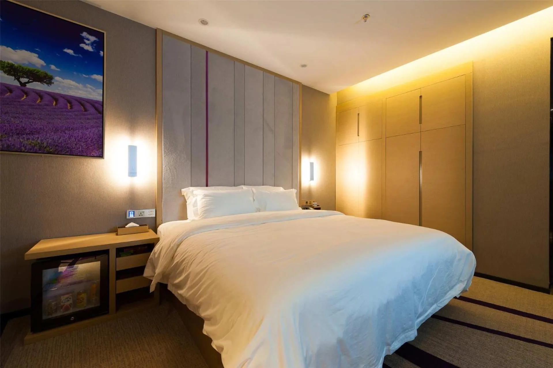 Bed in Lavande Hotel Langzhong Railway Station And International Trade City