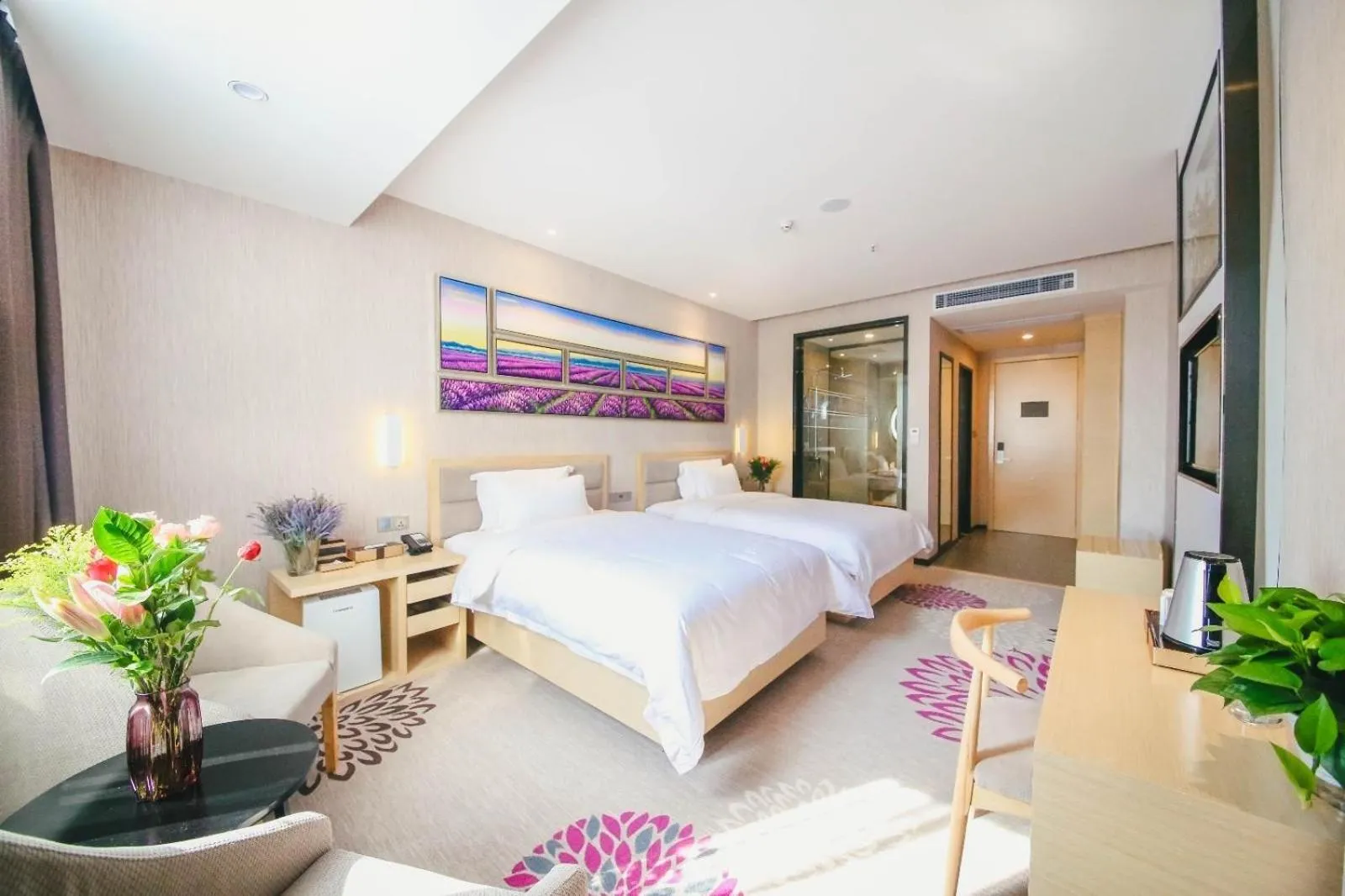 Bed in Lavande Hotel Heyuan Zijin