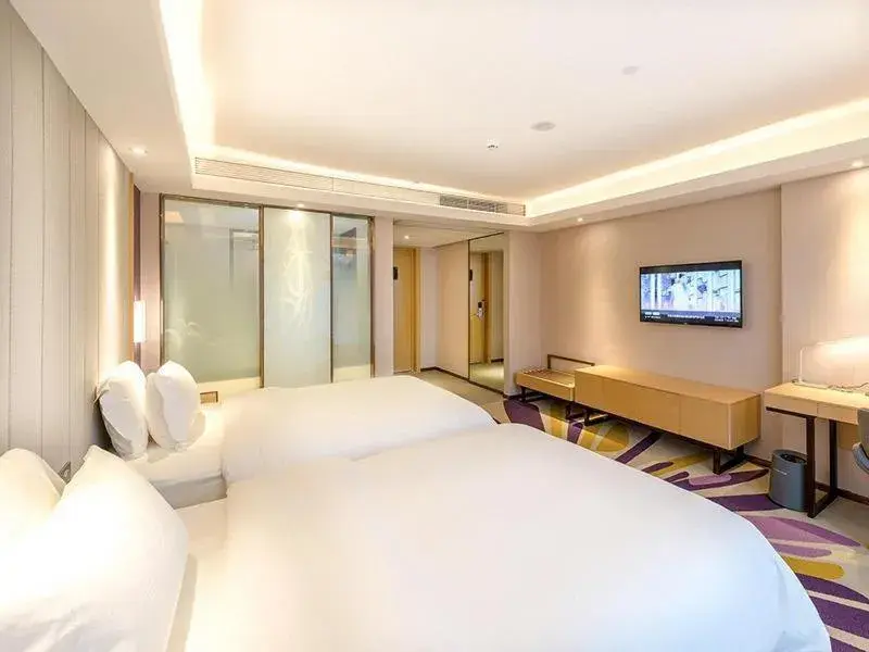 Bed in Lavande Hotel Zigong Tanmulin Lantern Park Bed in Lavande Hotel Zigong Tanmulin Lantern Park