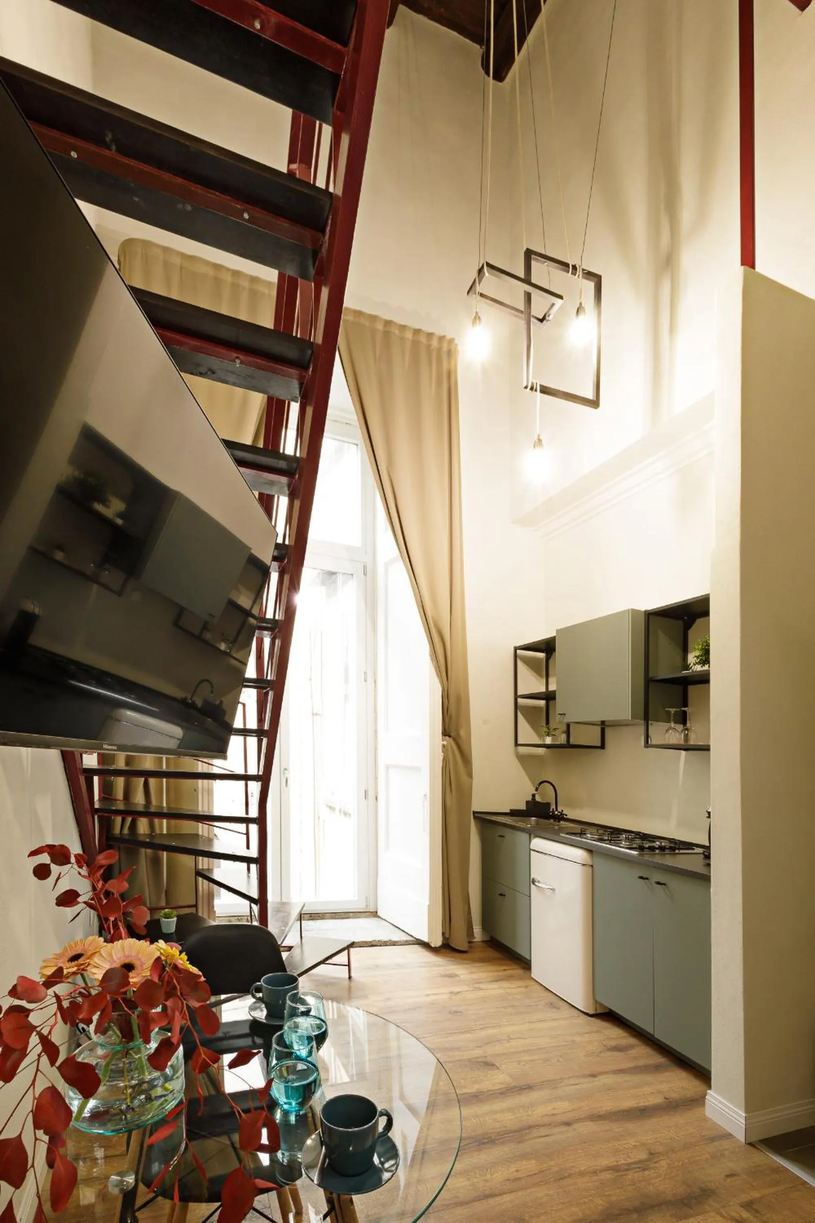 Seating area in Palà Suites