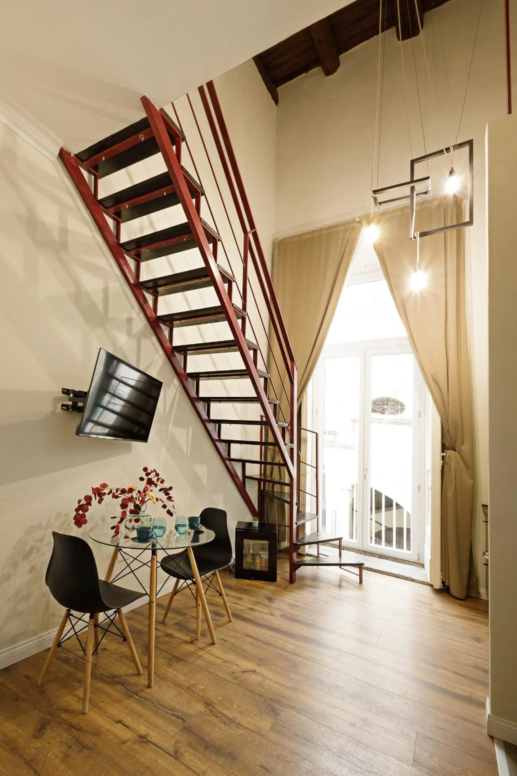 Seating area in Palà Suites