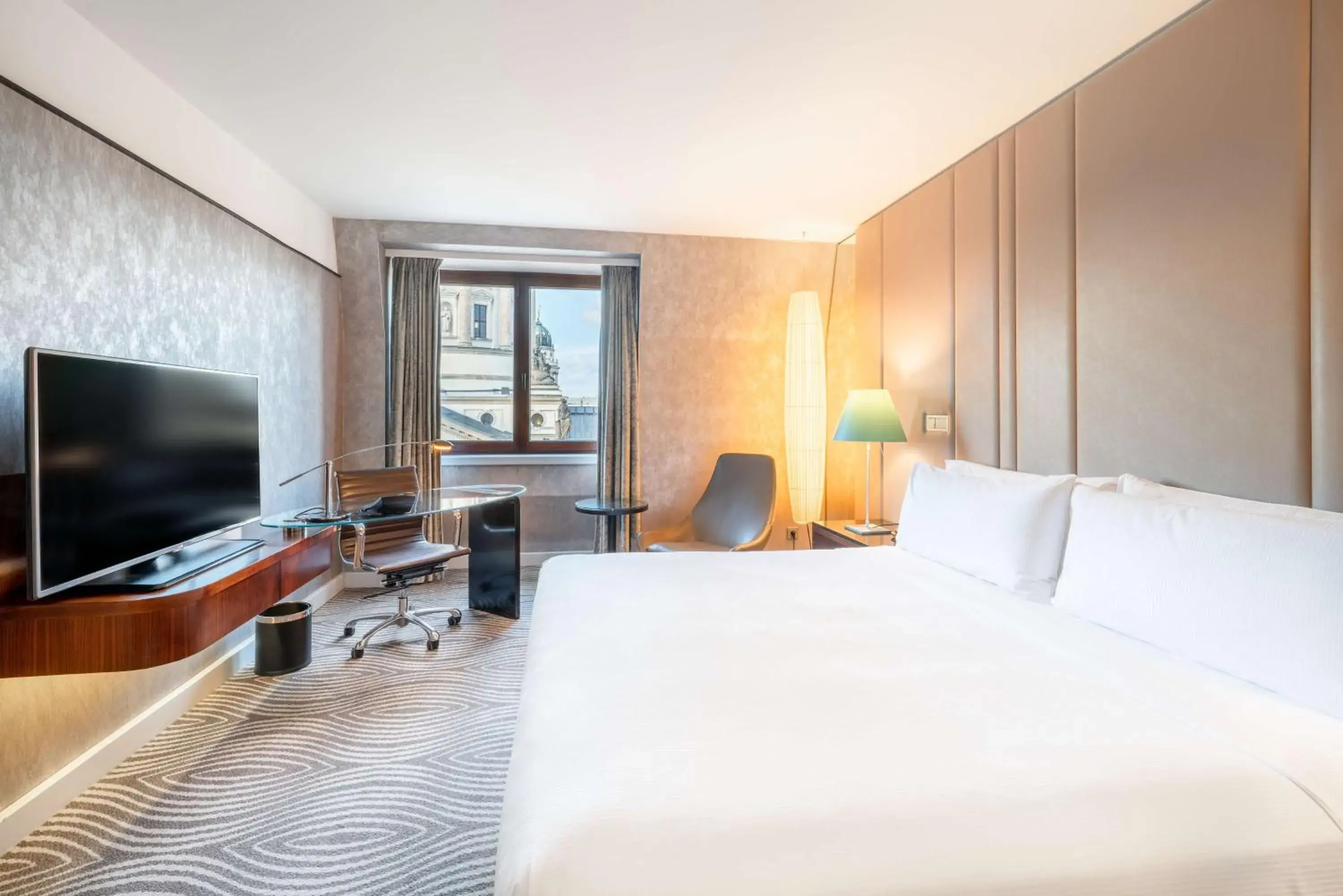 View (from property/room), Bed in Hilton Berlin View (from property/room), Bed in Hilton Berlin