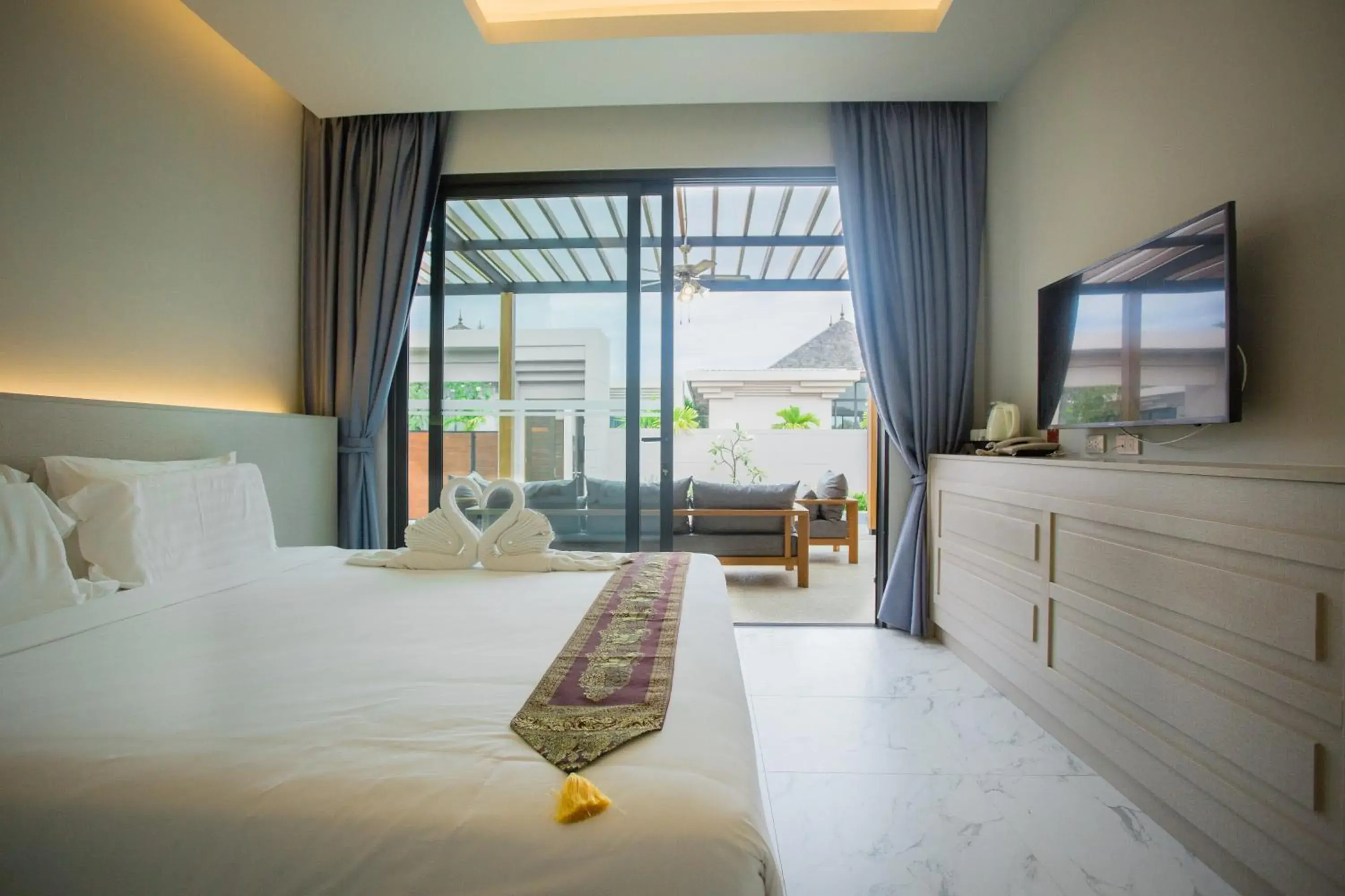 Photo of the whole room, Bed in Gold Chariot Pool Villa, Phuket - SHA Plus Certified Photo of the whole room, Bed in Gold Chariot Pool Villa, Phuket - SHA Plus Certified