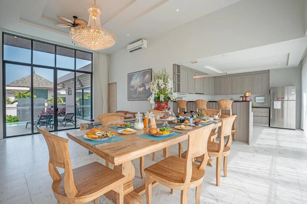 Dining area in Gold Chariot Pool Villa, Phuket - SHA Plus Certified