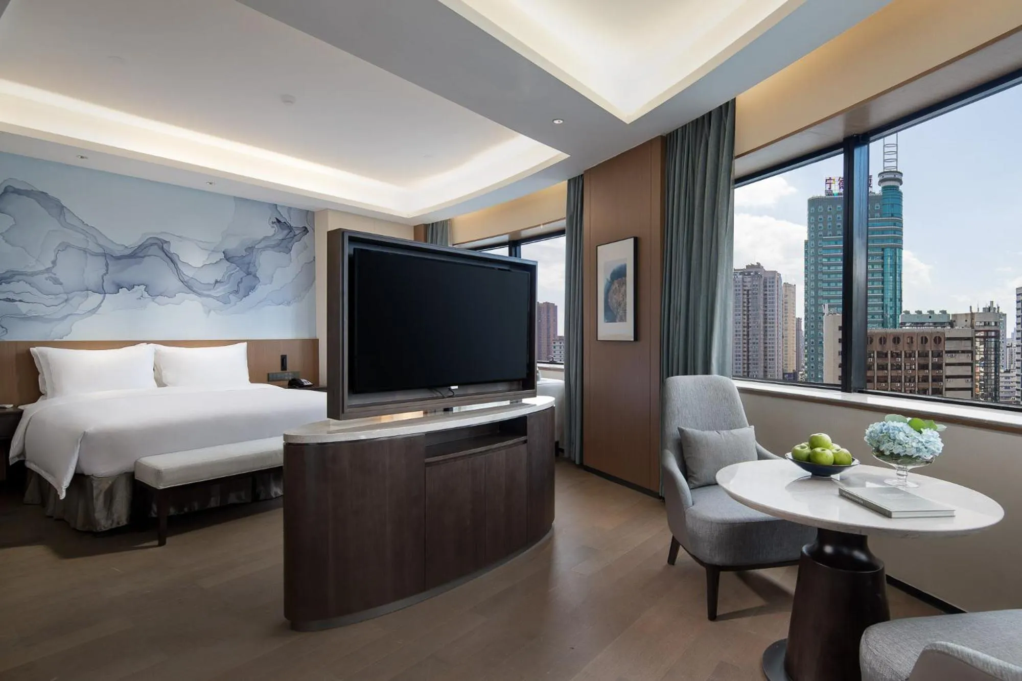 TV and multimedia, Bed in Foreign Trade Centre C&D Hotel,Fuzhou