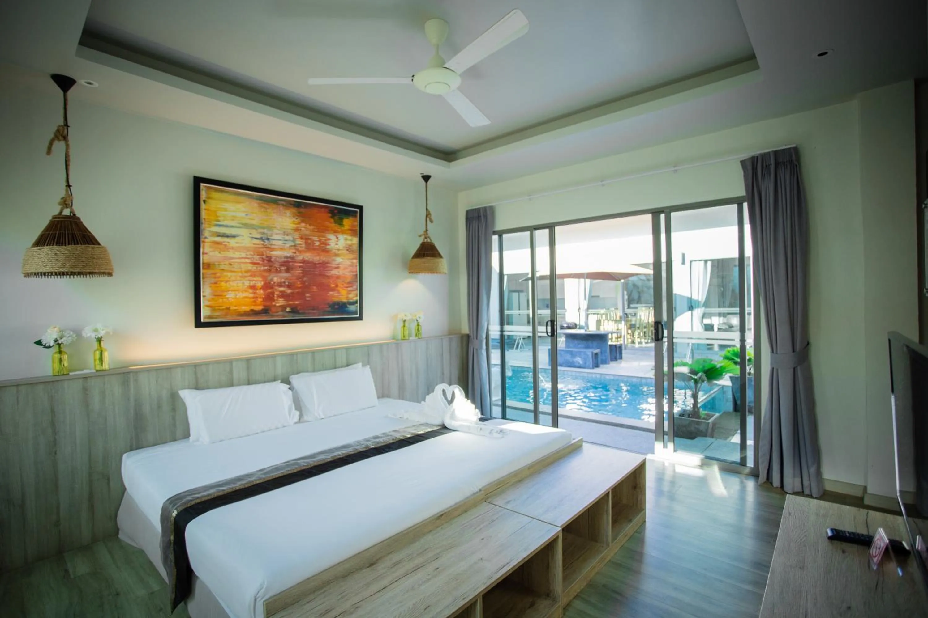 Bed in Yipmunta Pool Villa - SHA Plus Certified