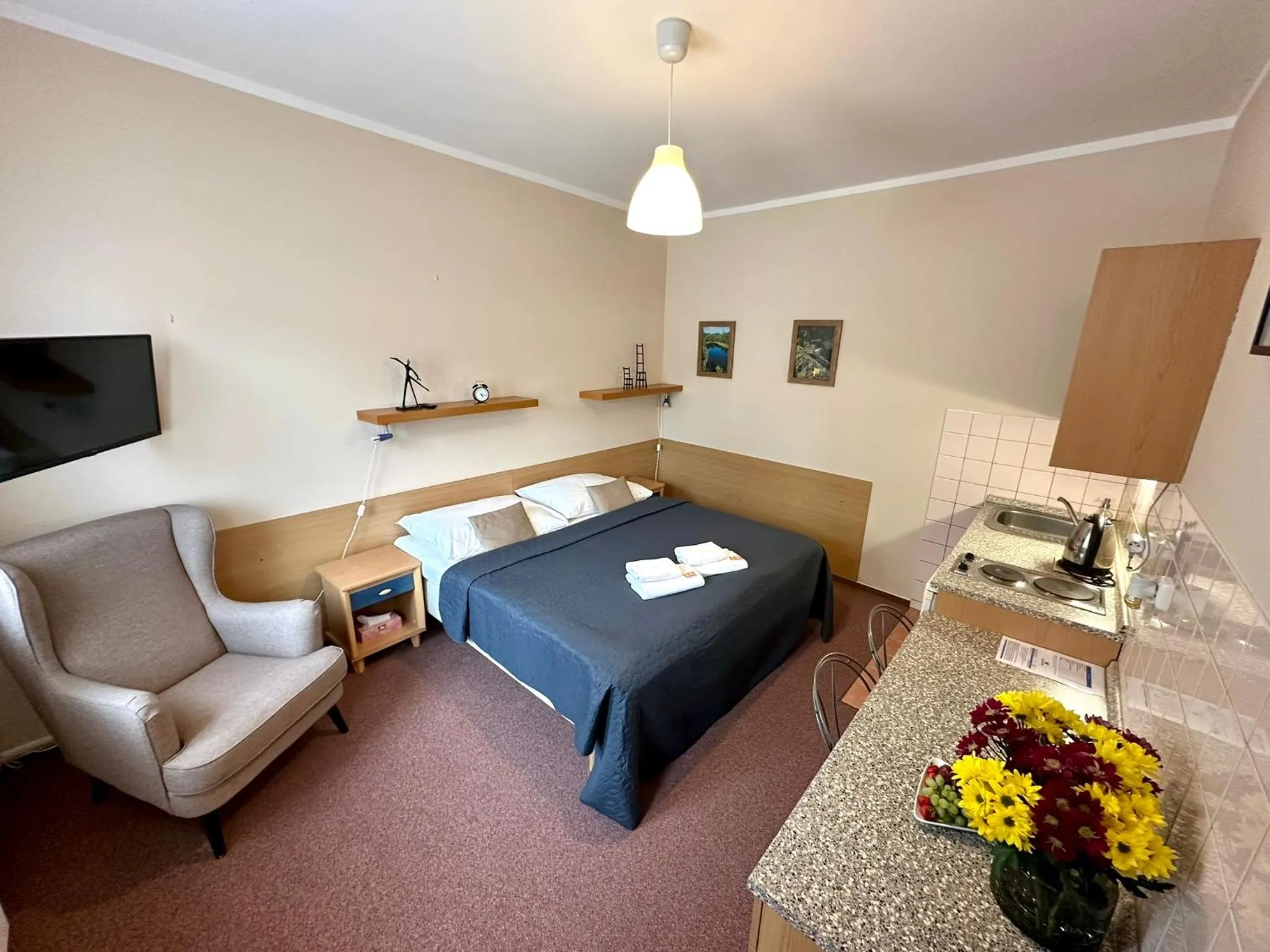 Bed in Hotel Modrásek