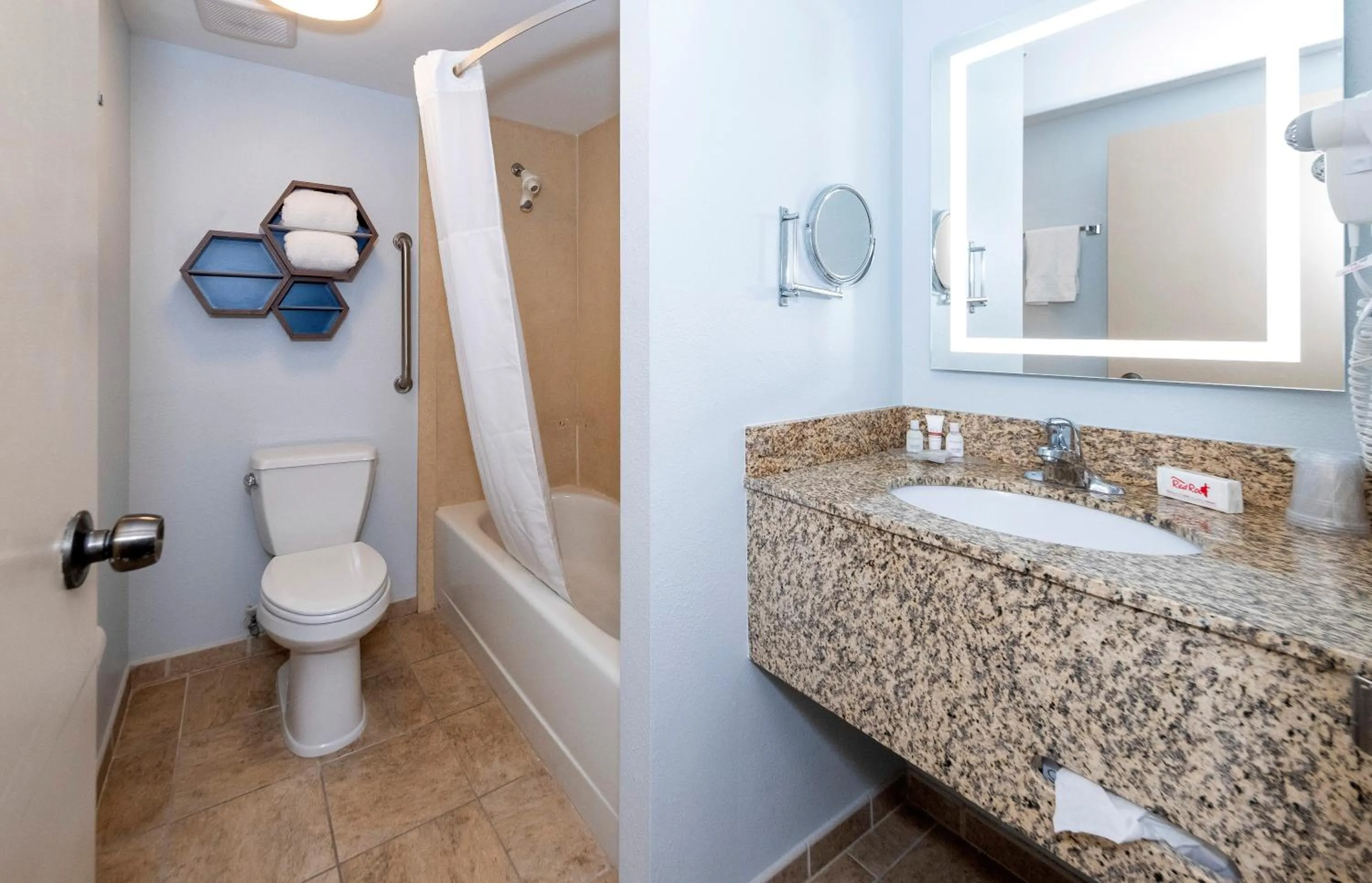 Bathroom in HomeTowne Studios by Red Roof Wilmington - New Castle