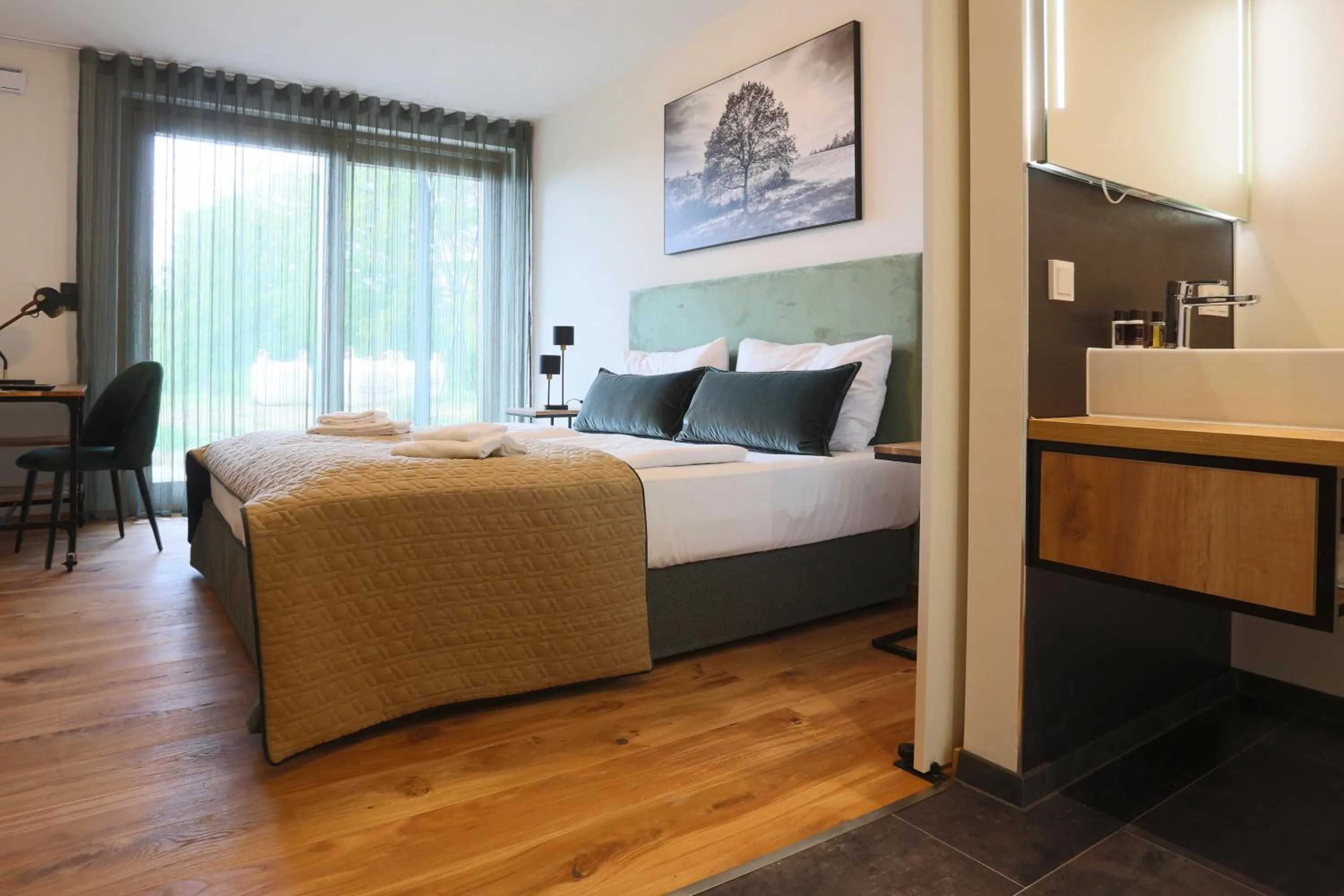 Photo of the whole room, Bed in Naturhotel Wittelsbach