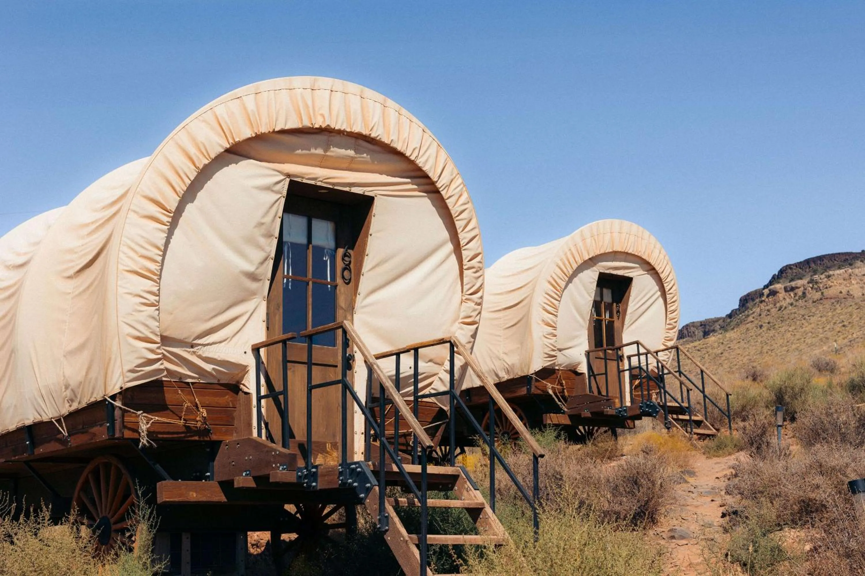 Wagon with One King Bed, Bunk Beds and Shared Bathroom in Zion Wildflower Resort