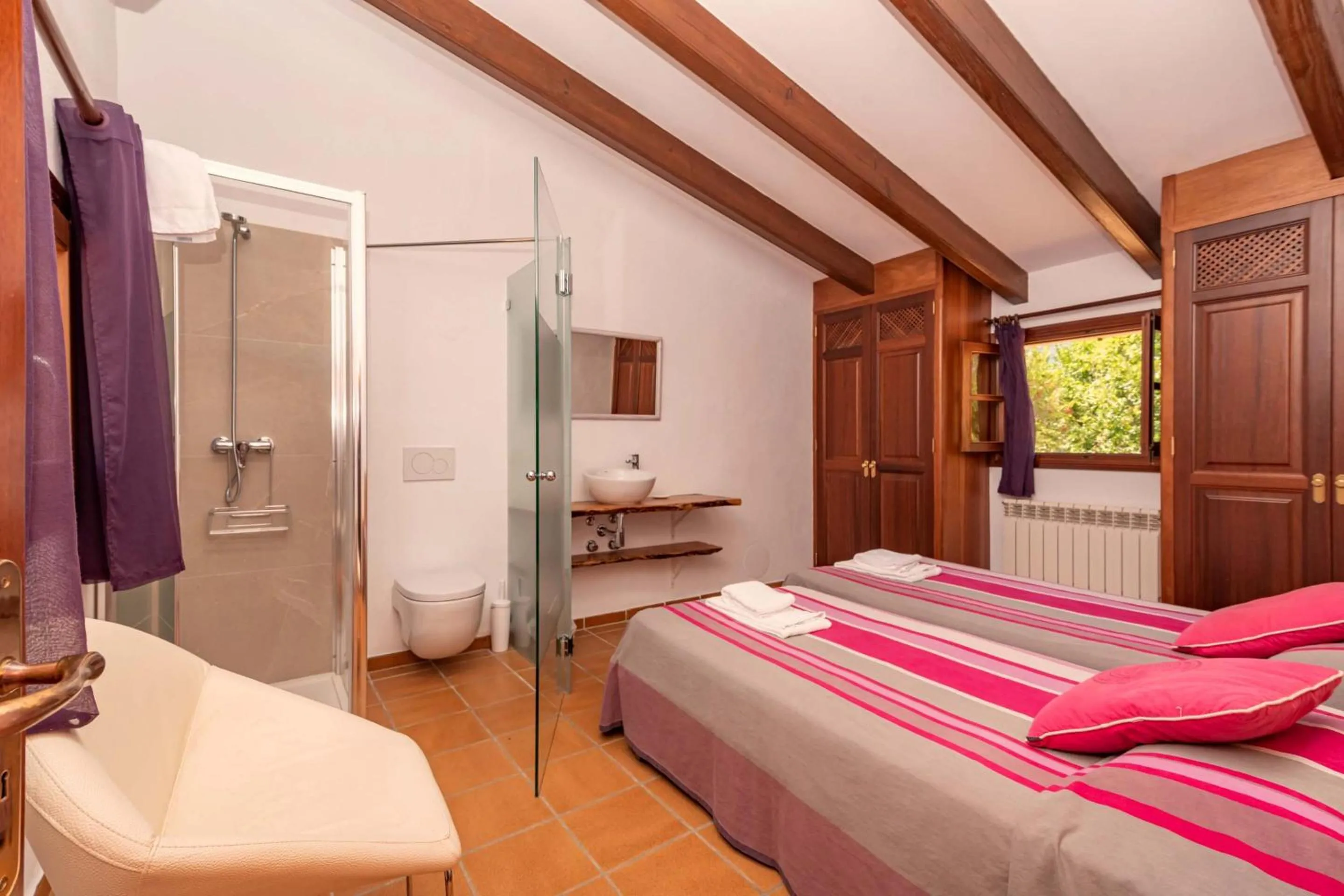 Shower, Bed in Villa Colonya by Sealand Villas