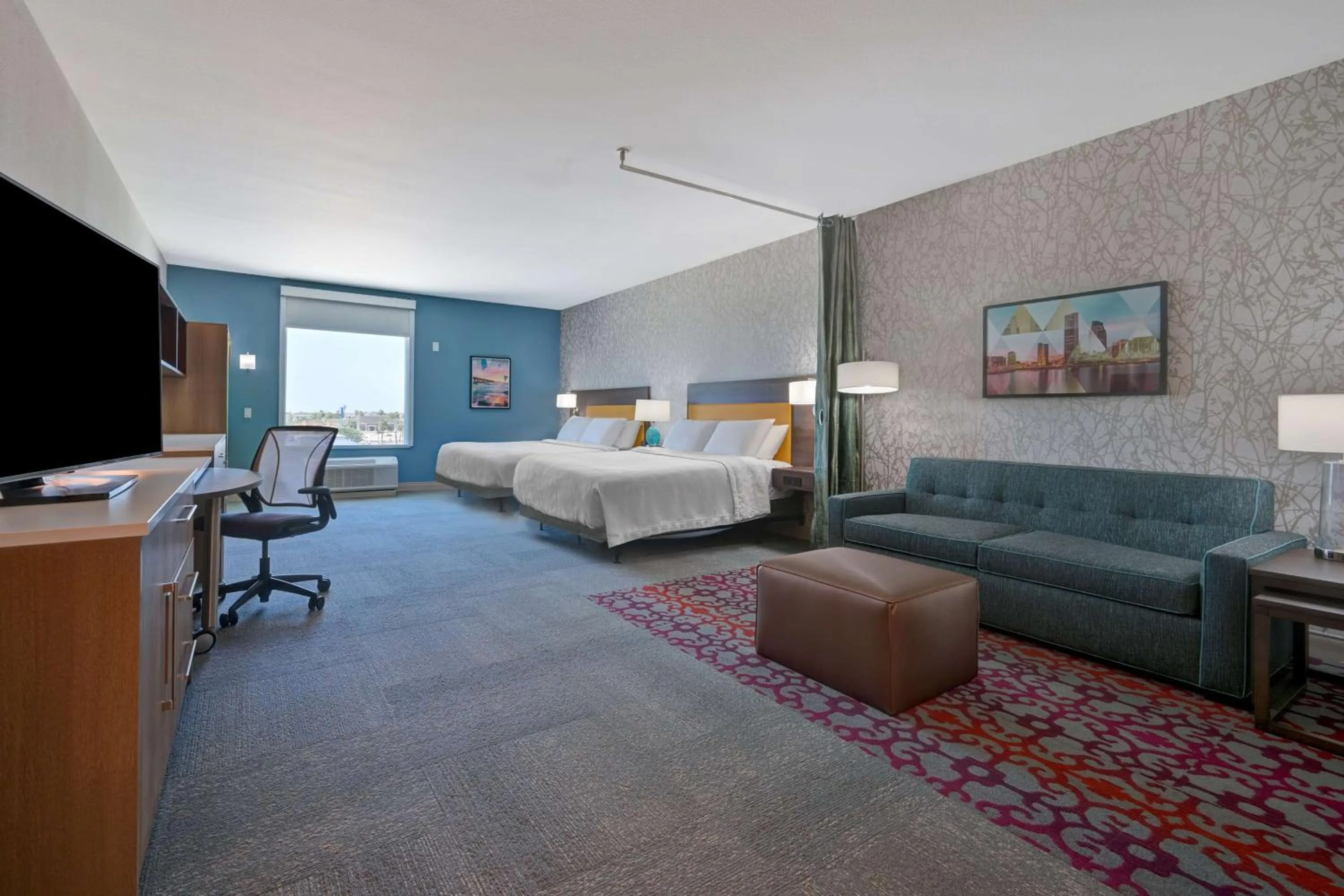 Living room, Bed in Home2 Suites Corpus Christi Southeast, Tx